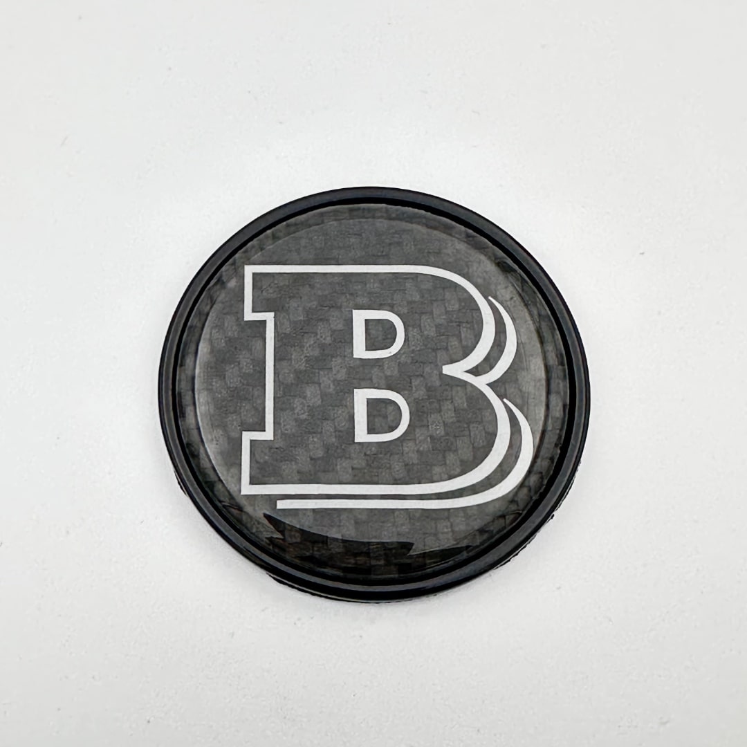 2-component GREY metallic carbon Brabus badge logo emblem 55mm for hood trunk Mercedes-Benz W463 W463A W464 G-Class