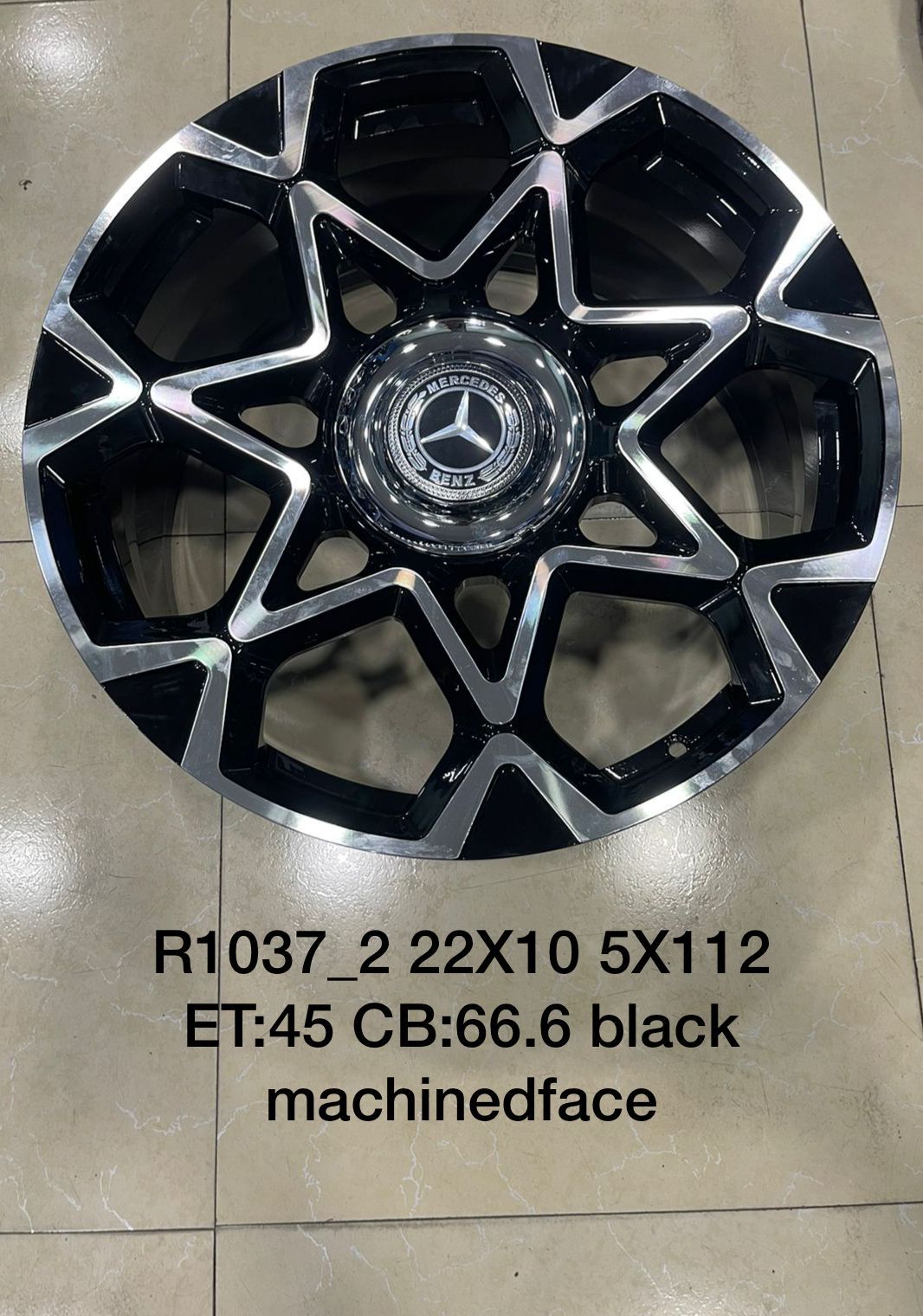 22R Rims 5X112 black machinedface for Mercedes-Benz.