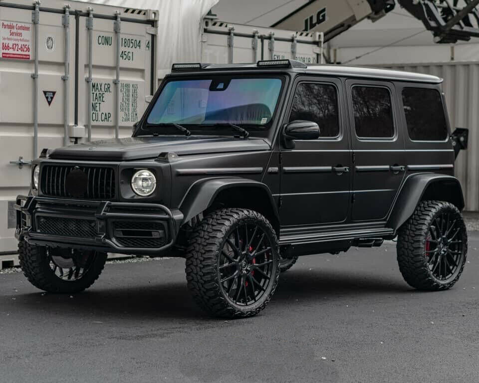 4x4 Squared Carbon Fender Flares Set for Mercedes W463A G Wagon 2018+.