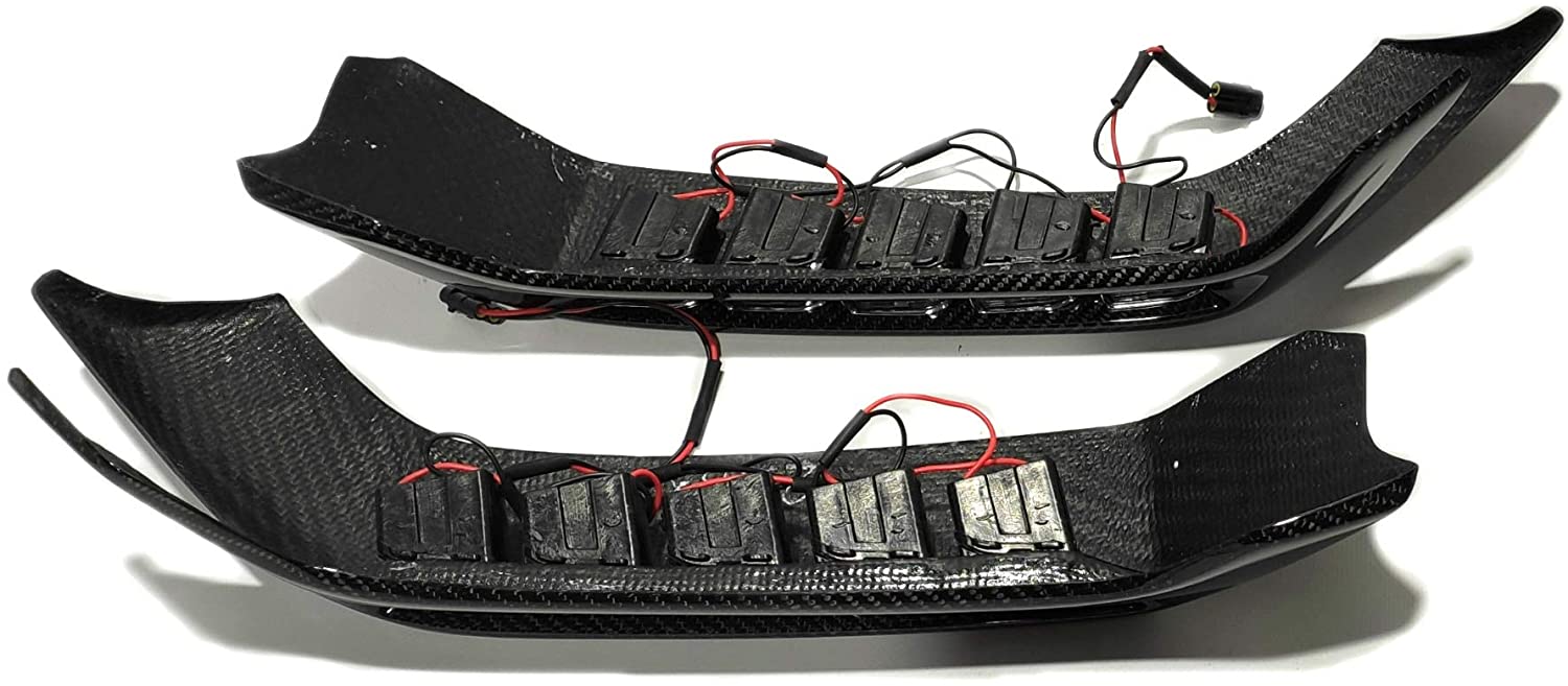 4x4 Squared carbon front AMG bumper lip spoiler with original LEDs for Mercedes W463 G Wagon - Custom Class