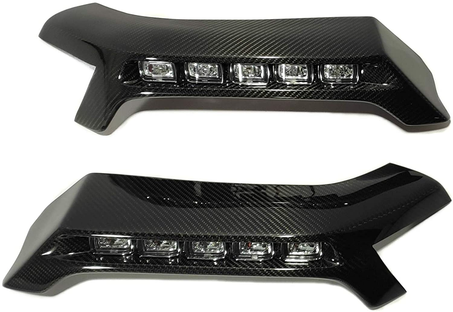 4x4 Squared carbon front AMG bumper lip spoiler with original LEDs for Mercedes W463 G Wagon - Custom Class