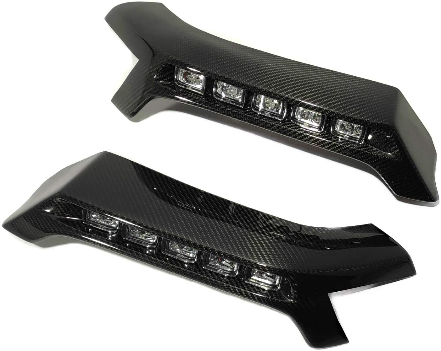 4x4 Squared carbon front AMG bumper lip spoiler with original LEDs for Mercedes W463 G Wagon - Custom Class