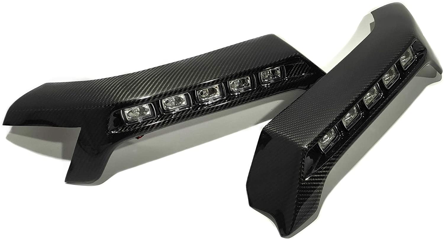 4x4 Squared carbon front AMG bumper lip spoiler with original LEDs for Mercedes W463 G Wagon.