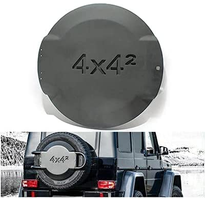 4x4 Squared Fiberglass Rear Cover Spare Wheel Set for Mercedes-Benz G-Class W463 from Custom Class, made of high-quality fiberglass and metal.