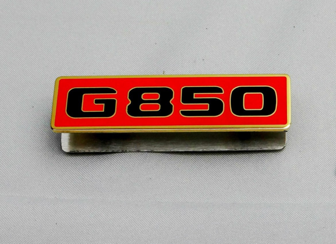 850 Front Grille Red Logo Badge Emblem for Mercedes Benz G-Wagon G-Class W463 from Custom Class, made of high-quality stainless steel.