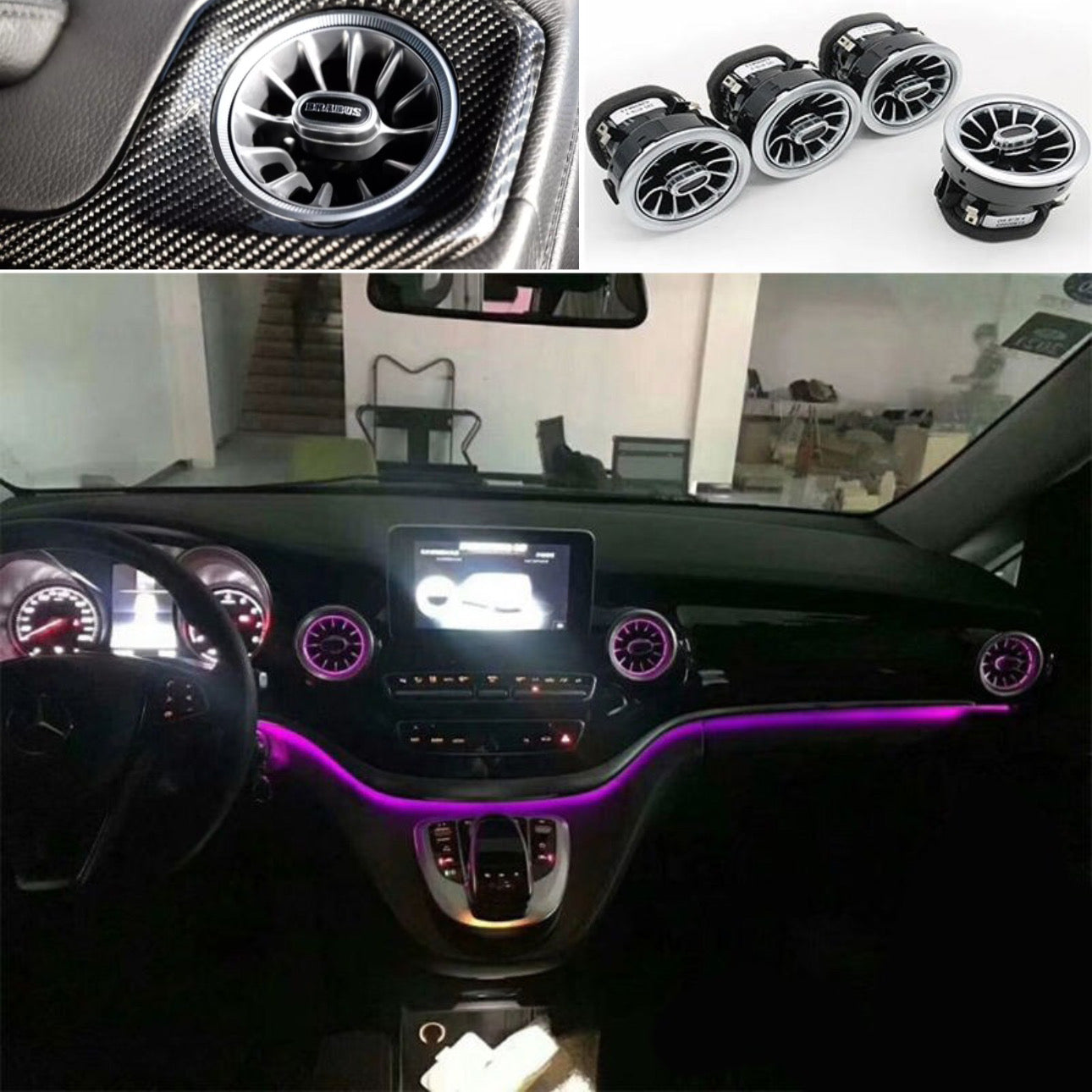 Air vent ambient LED light deflectors Brabus for Mercedes G-class W463A W464 G63 AMG - Custom Class