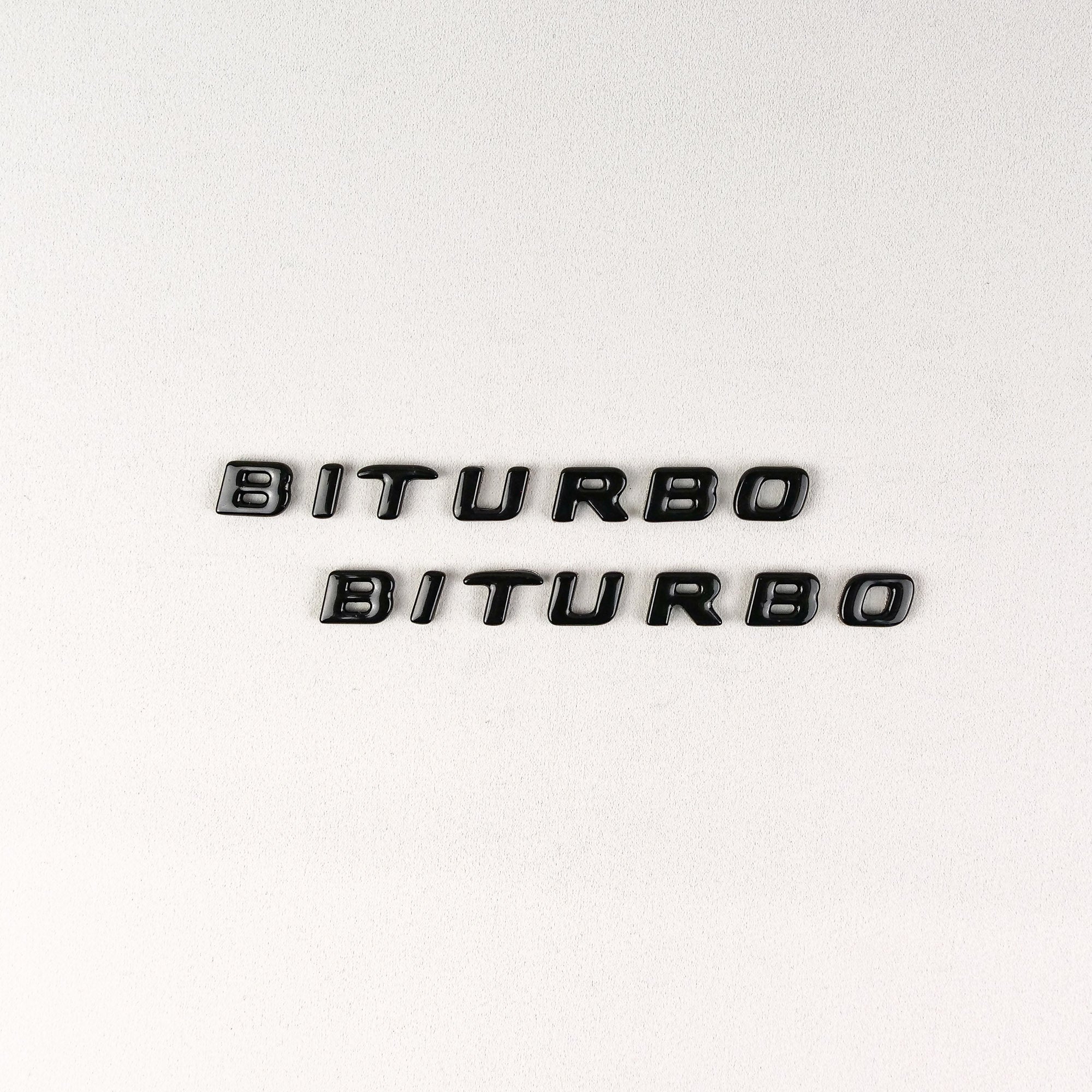 Black Metal Brabus BITURBO Side logo badge set for Mercedes-Benz W463 W463A W465 - Custom Class