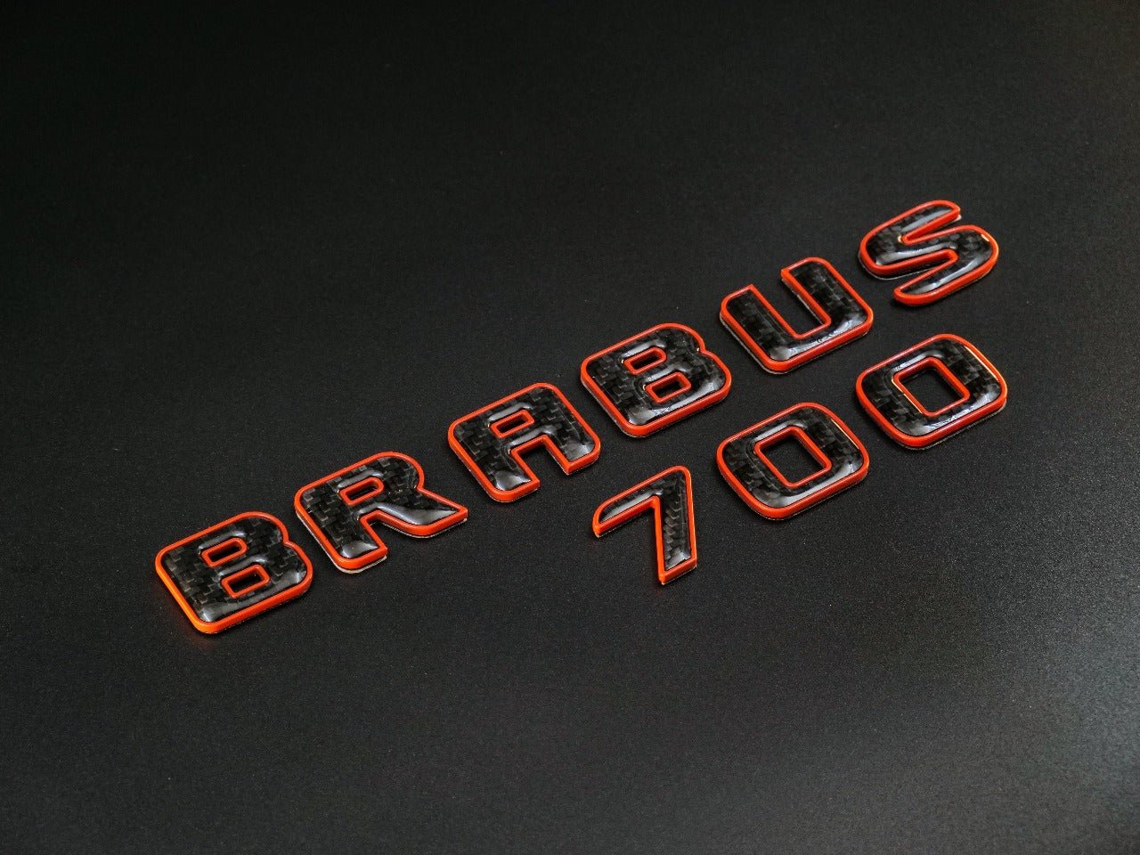 Brabus 700 Orange Metal & Carbon Rear Emblem for Mercedes-Benz W465 2025+ - Custom Class