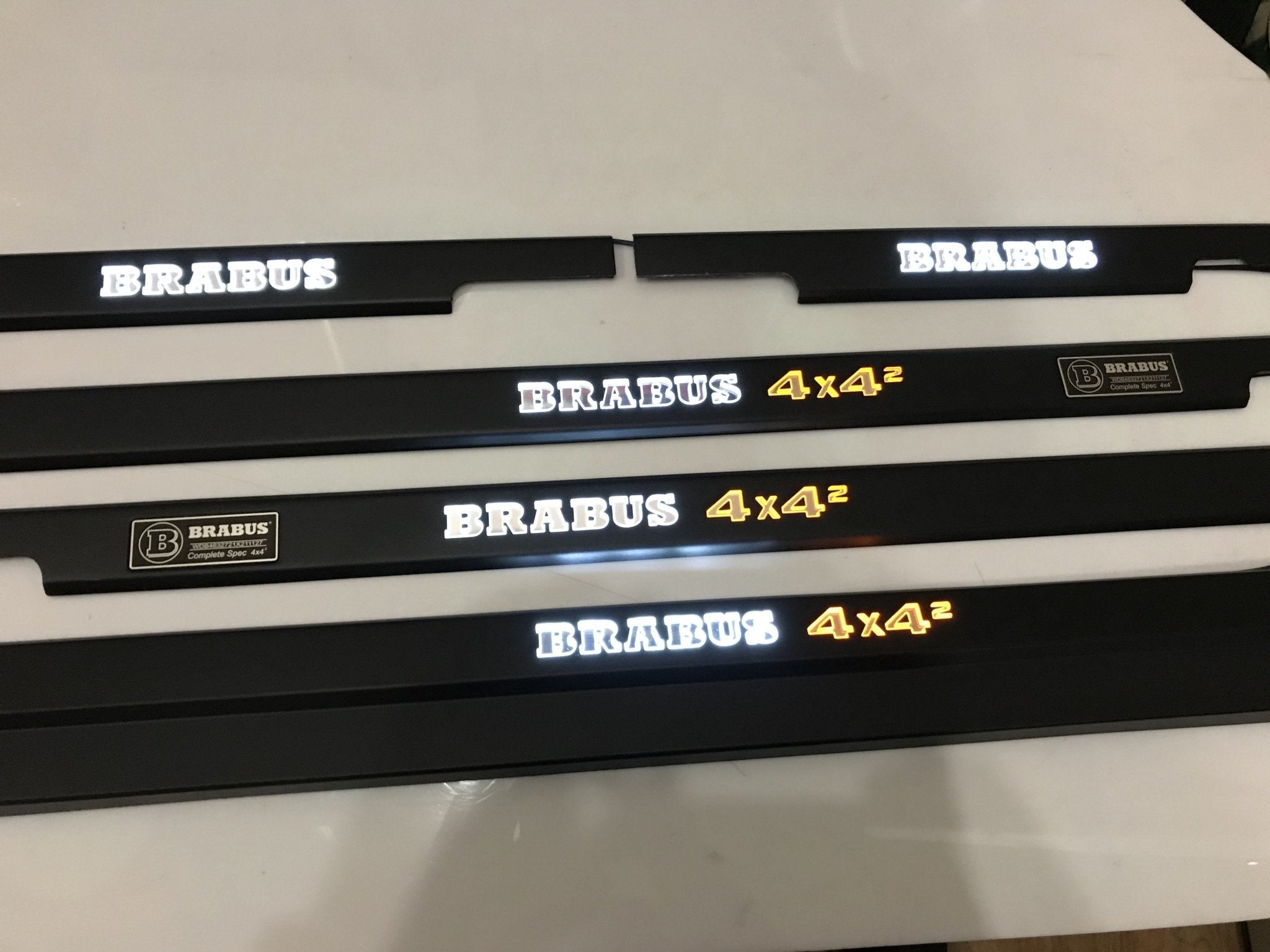 Brabus 4x4 Squared Limited LED Door Sills white and yellow for Mercedes-Benz G-Class W463 - Custom Class