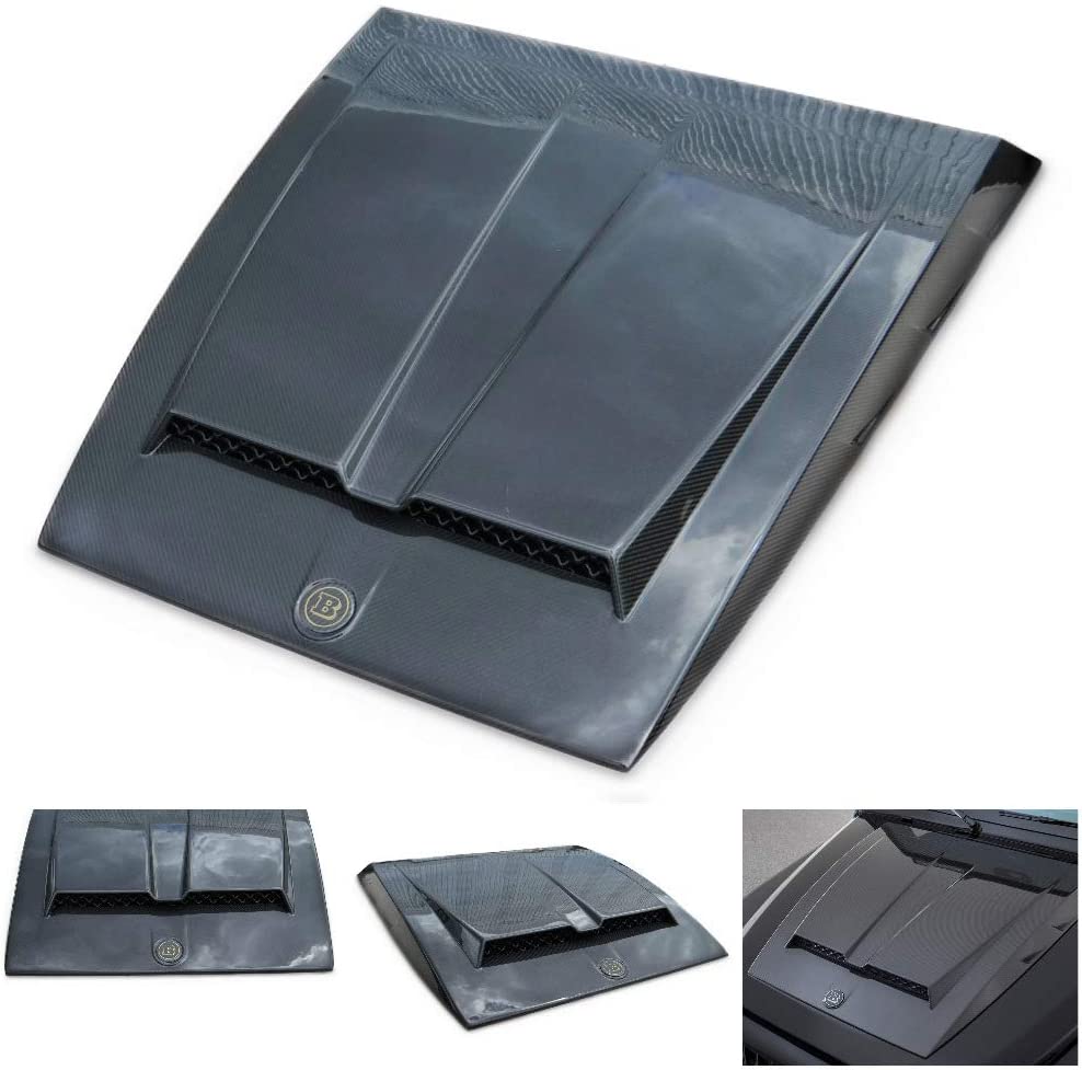 Brabus Carbon Hood Scoop Cover with Badge for Mercedes-Benz W463A G-Class, crafted from genuine carbon fiber for a premium, high-performance upgrade.
