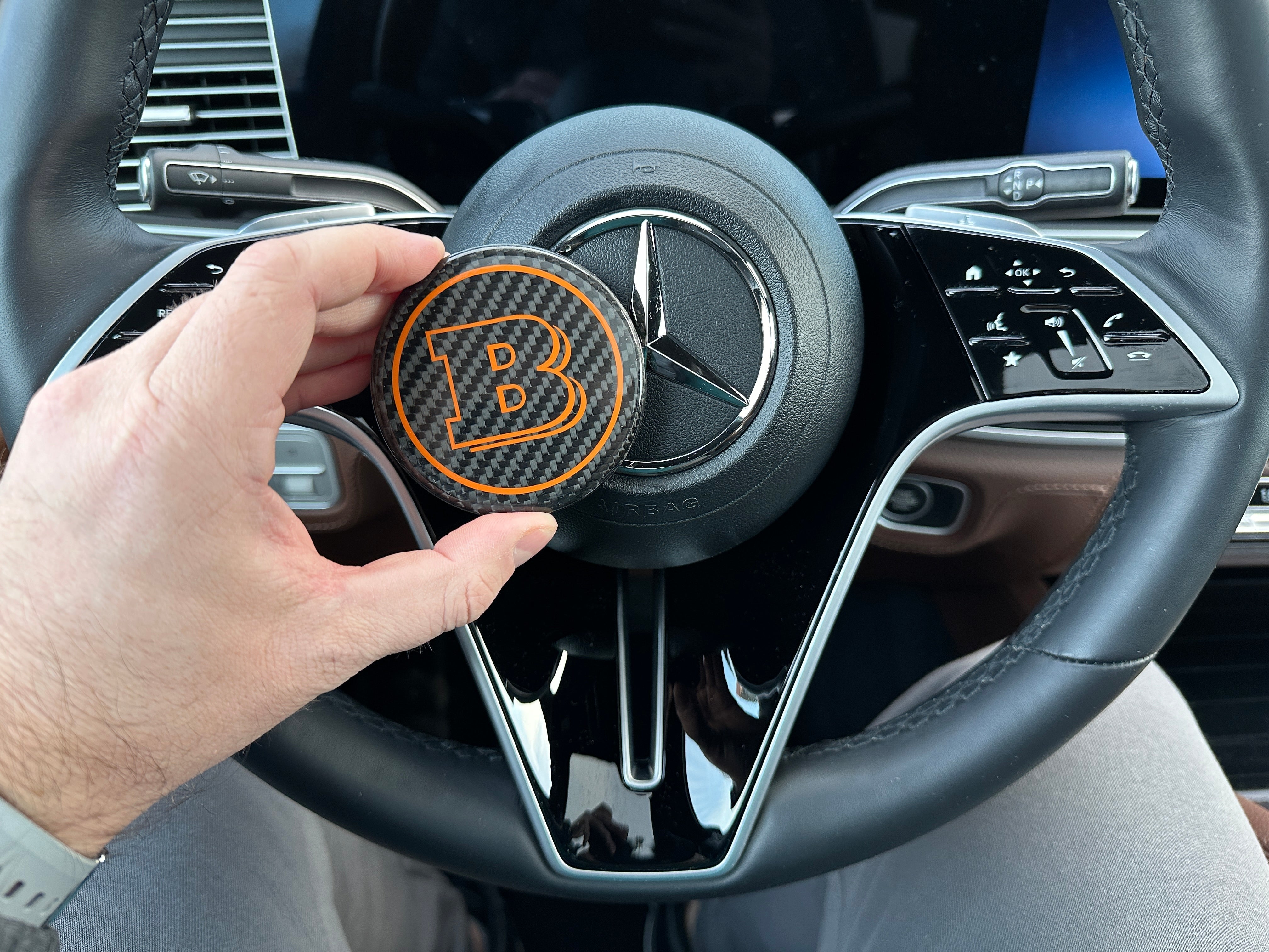 Brabus Airbag Emblem Carbon for New Steering Wheel Mercedes-Benz 2021+ - Custom Class