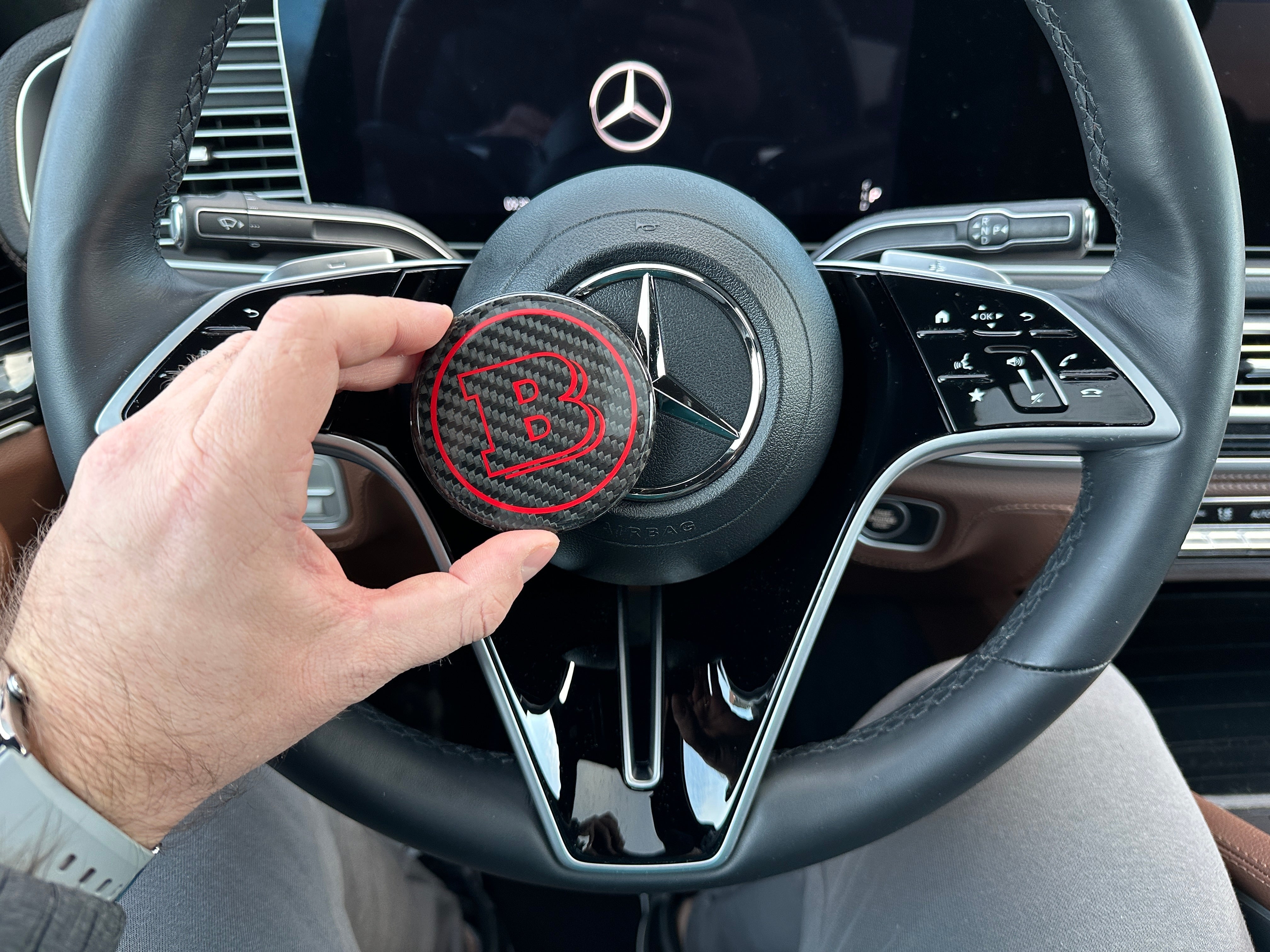 Brabus Airbag Emblem Carbon for New Steering Wheel Mercedes-Benz 2021+ - Custom Class