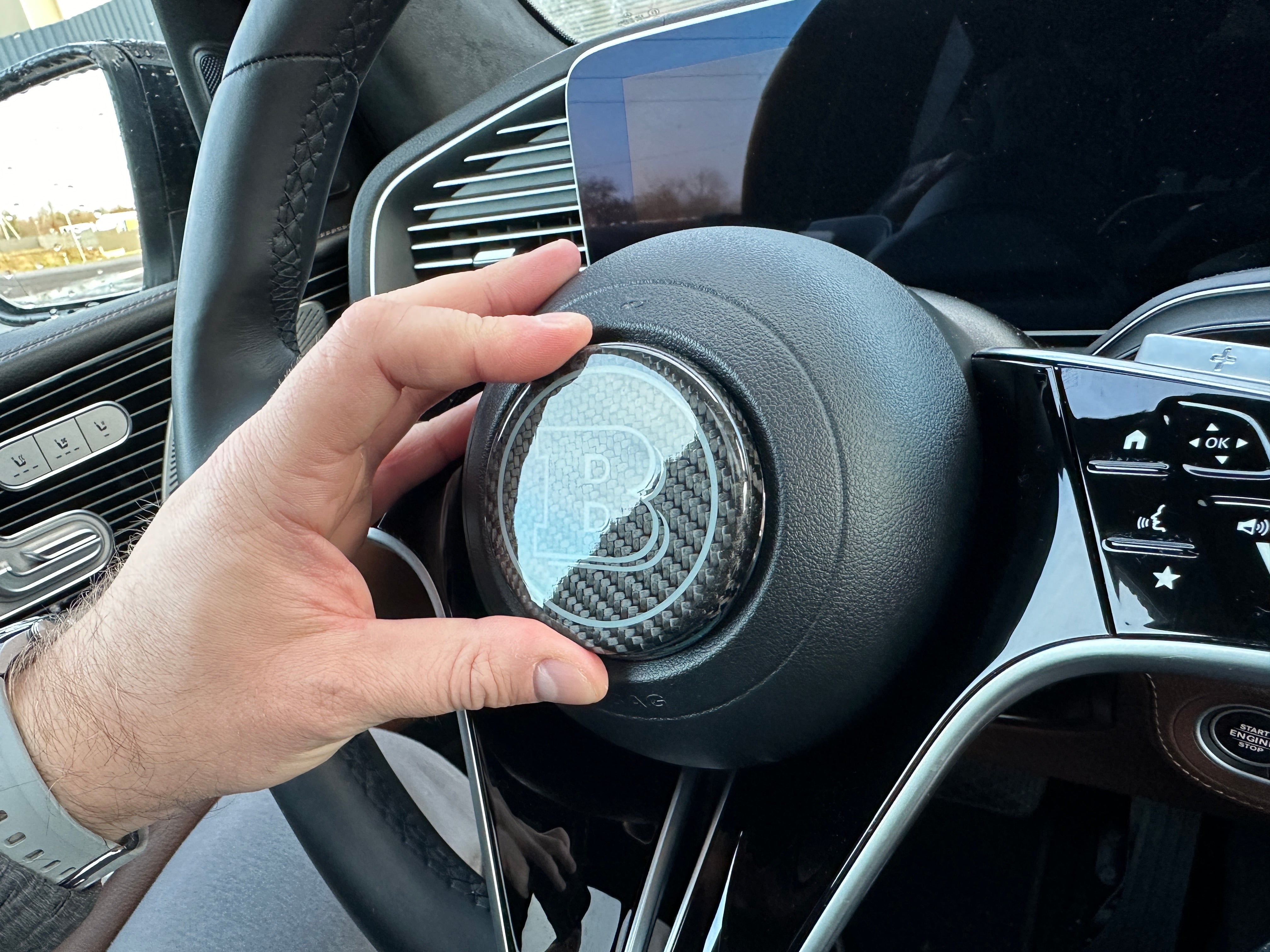 Brabus Airbag Emblem Carbon for New Steering Wheel Mercedes-Benz 2021+ - Custom Class