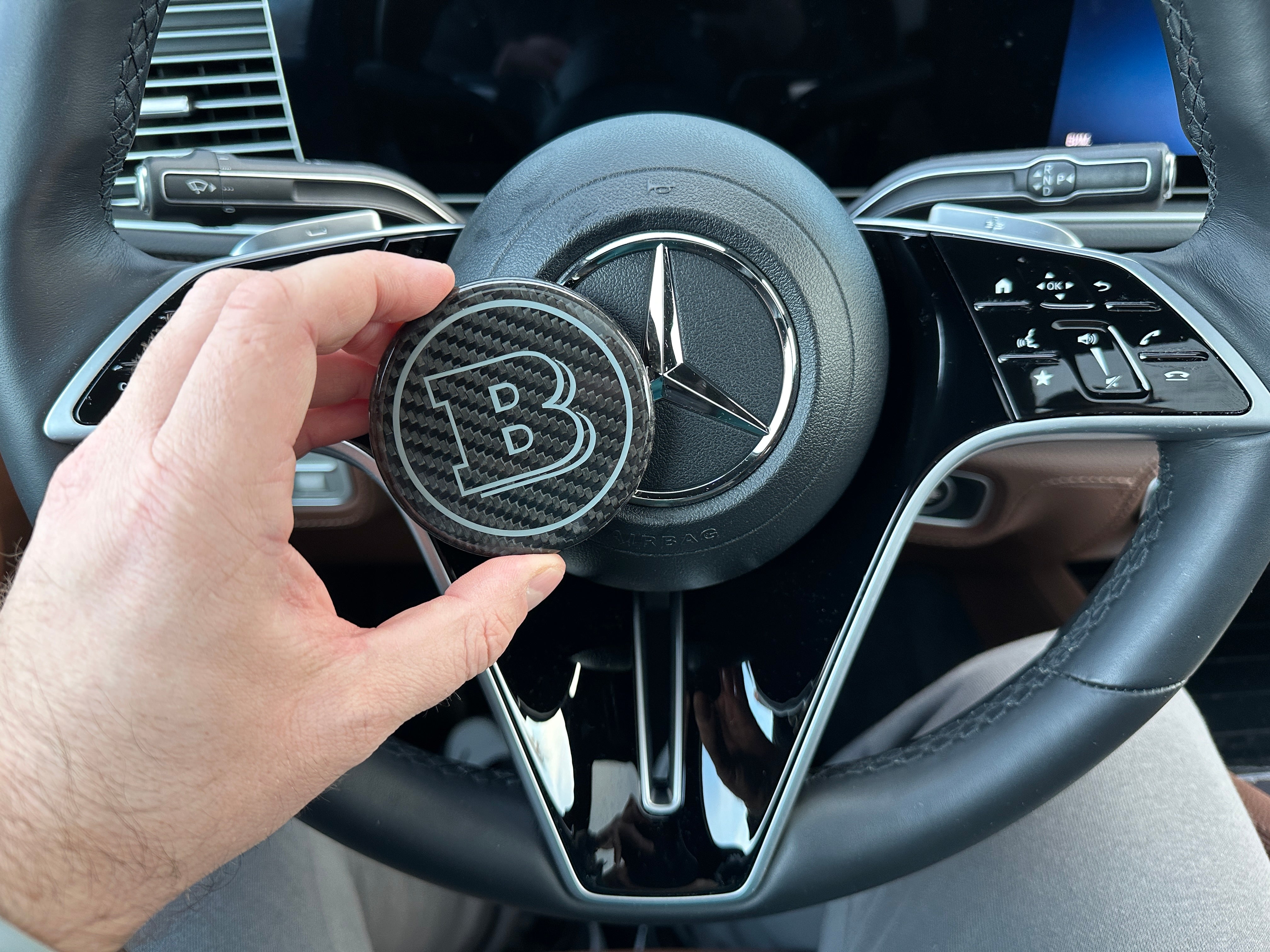 Brabus Airbag Emblem Carbon for New Steering Wheel Mercedes-Benz 2021+ - Custom Class