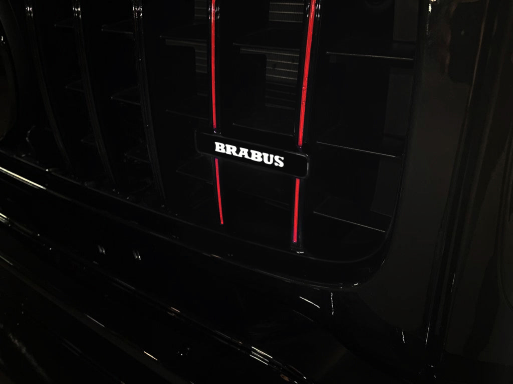 Brabus style Front Grille White LED Illuminated Logo Badge Emblem for Mercedes Benz G-Wagon G-Class W463 W463A W465 - Custom Class