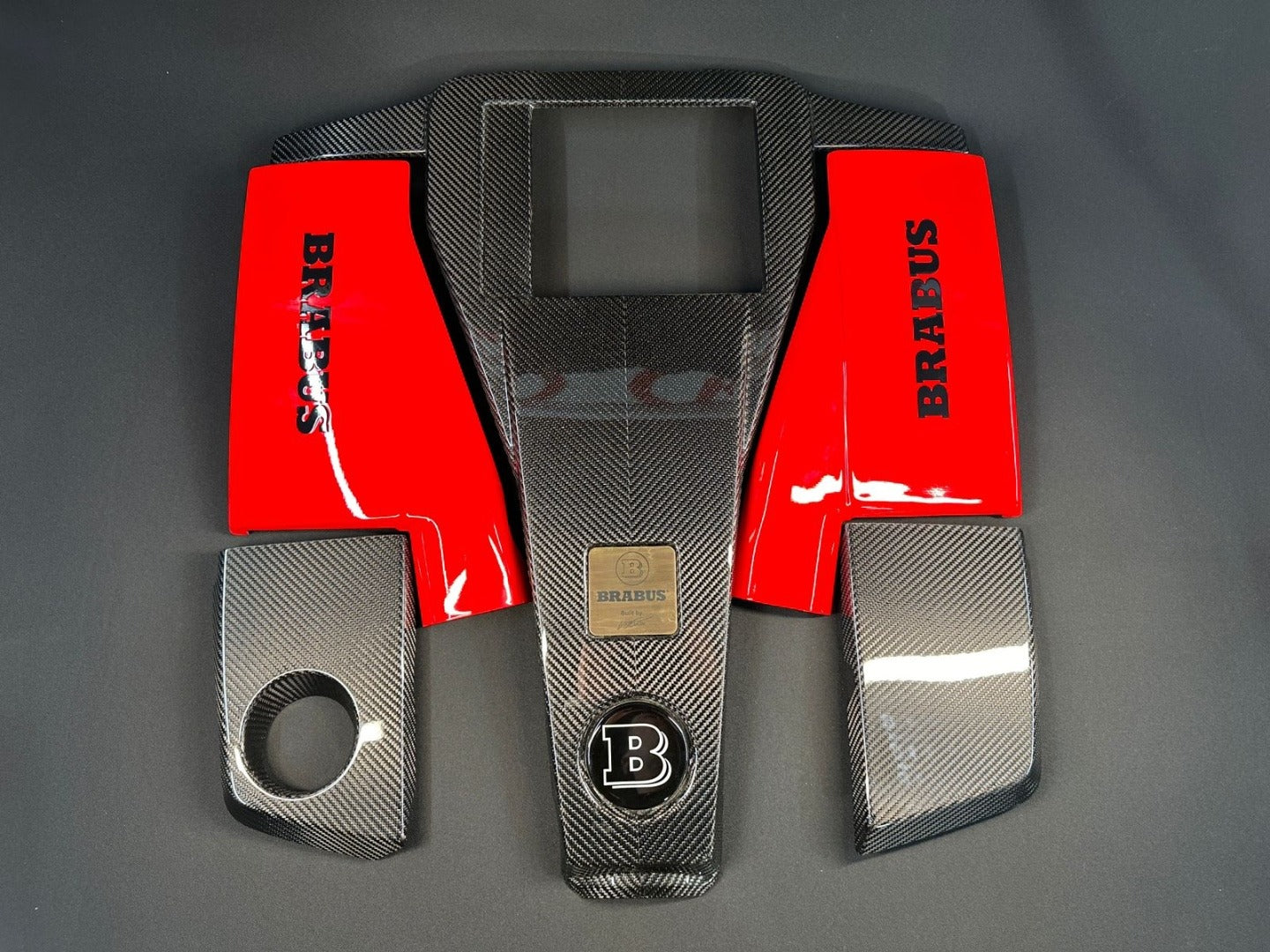Carbon AMG engine cover with Red Brabus air filters for Mercedes-Benz G-Wagon W463 G63 - Custom Class
