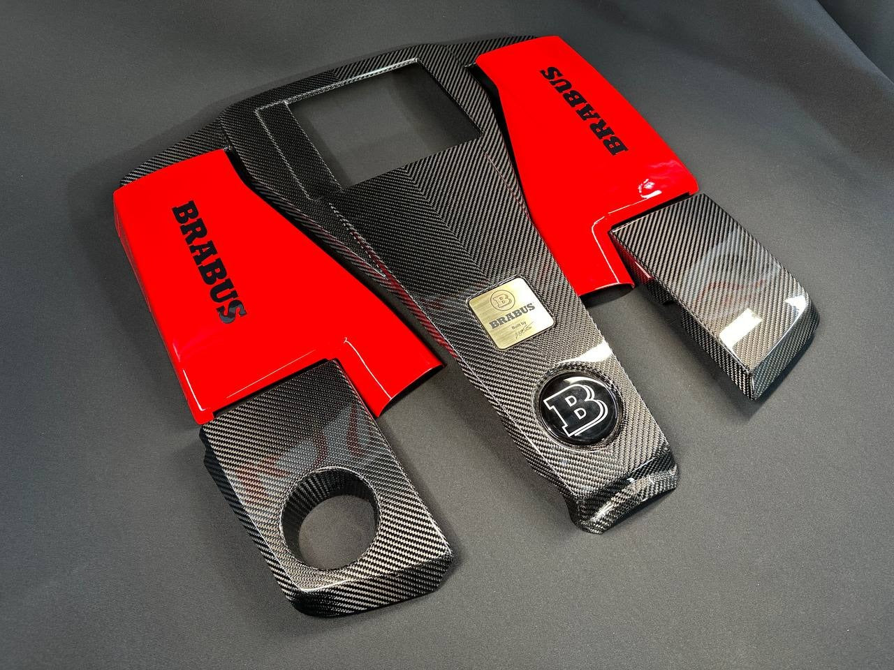 Carbon AMG engine cover with Red Brabus air filters for Mercedes-Benz G-Wagon W463 G63 - Custom Class