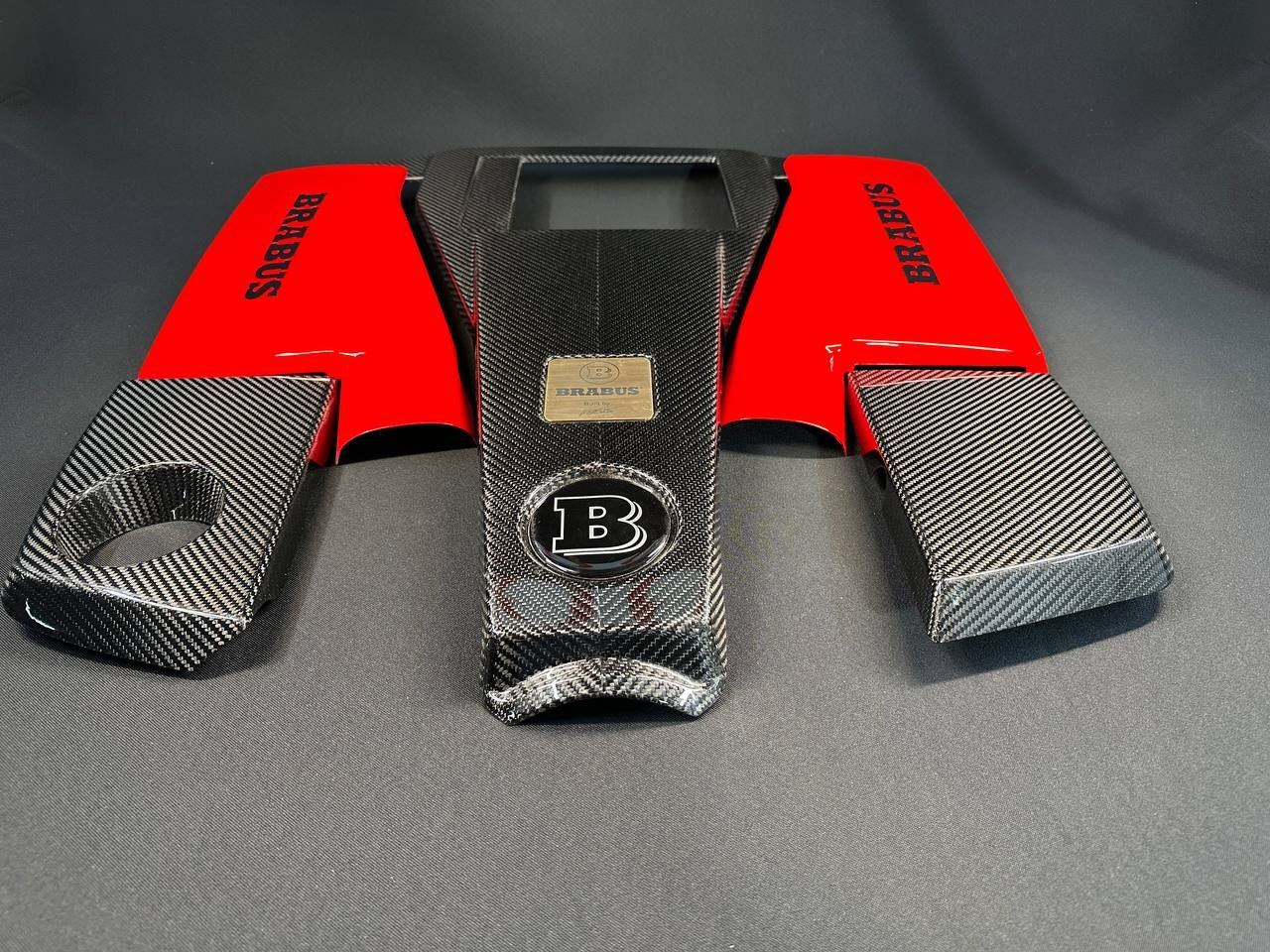 Carbon AMG engine cover with Red Brabus air filters for Mercedes-Benz G-Wagon W463 G63 - Custom Class