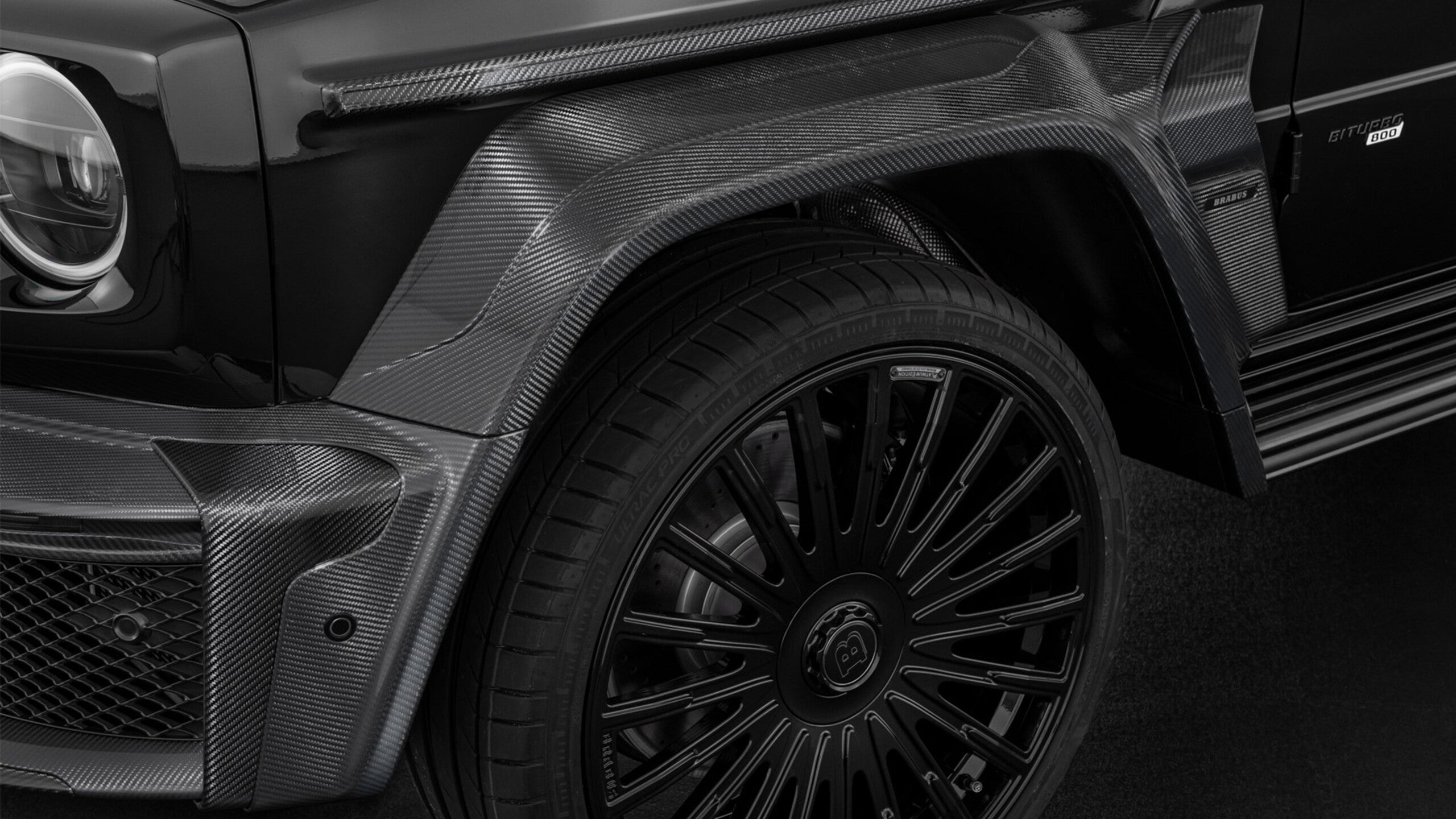 Carbon Brabus Widestar body kit for Mercedes-Benz G-Class W465 2024+ from Custom Class, featuring genuine carbon fiber with a high-gloss finish.