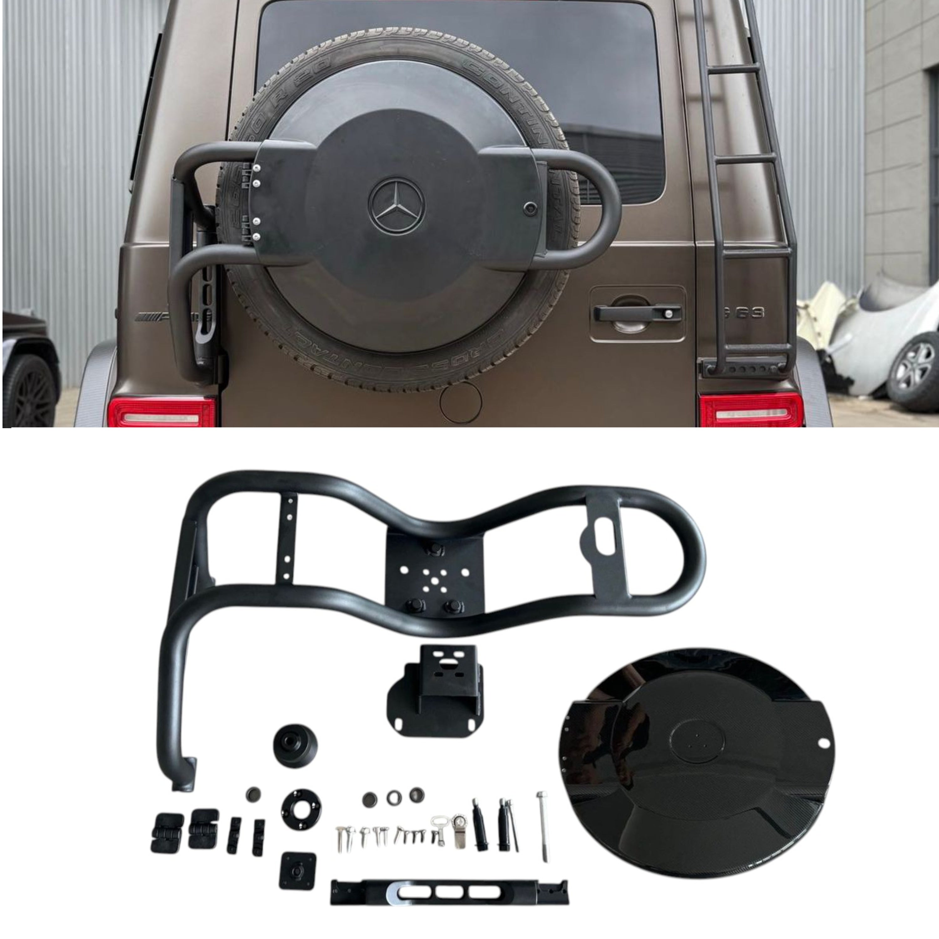Carbon Spare Tire Cover with Holder for Mercedes-Benz W465 2025+ G-Class - Custom Class