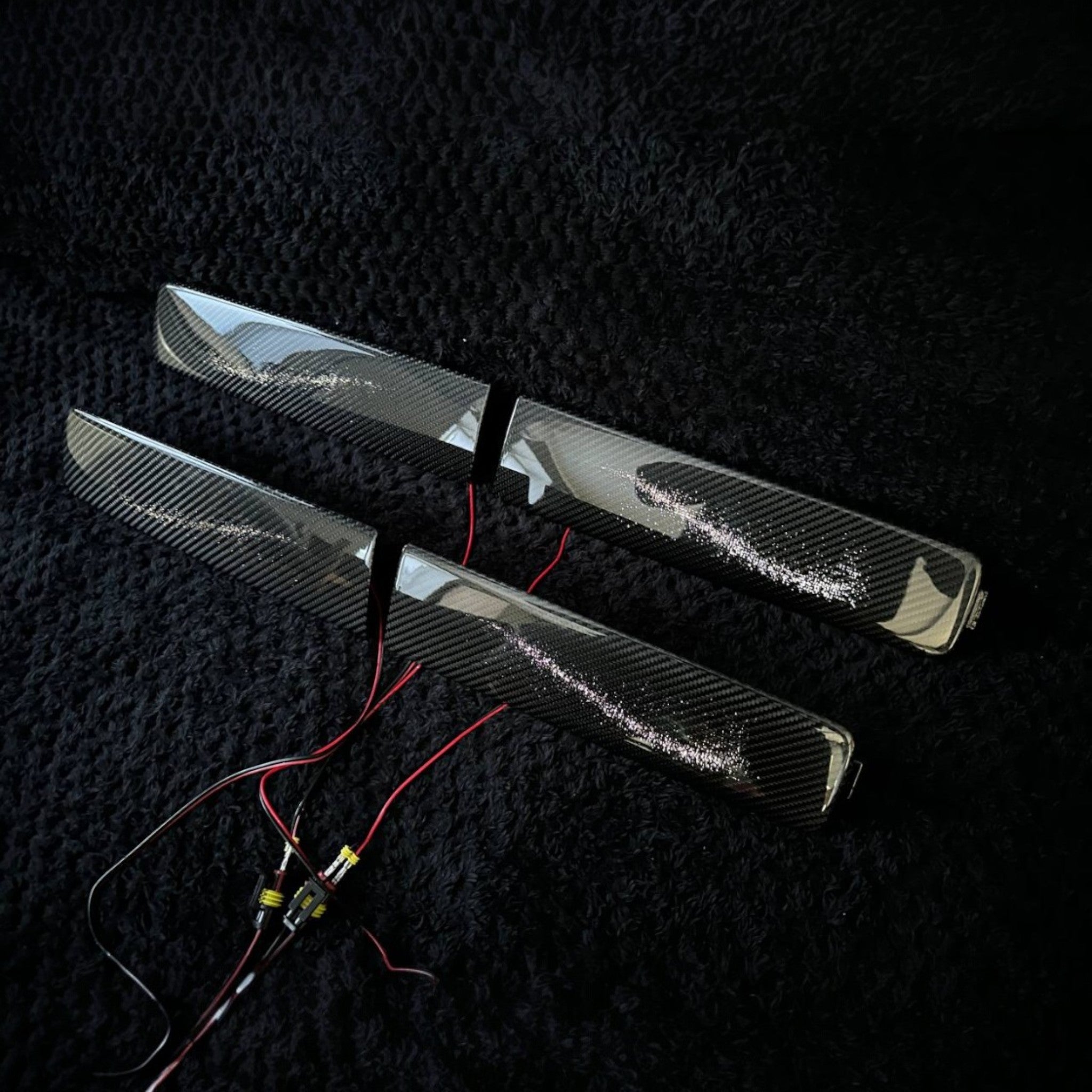 Carbon door panel decorative trim with LED illumination for Mercedes-Benz G-Wagon W463A - Custom Class