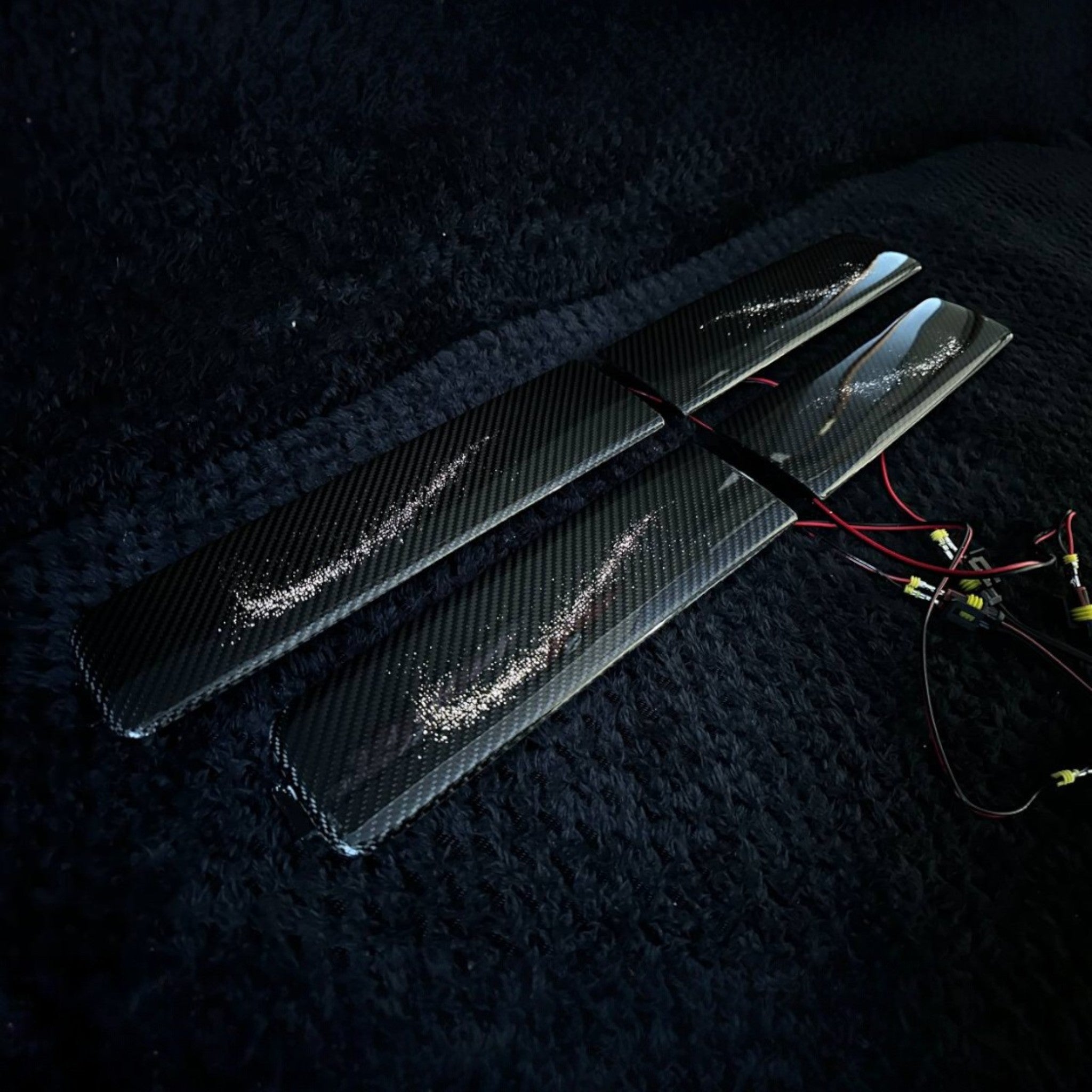 Carbon door panel decorative trim with LED illumination for Mercedes-Benz G-Wagon W463A - Custom Class