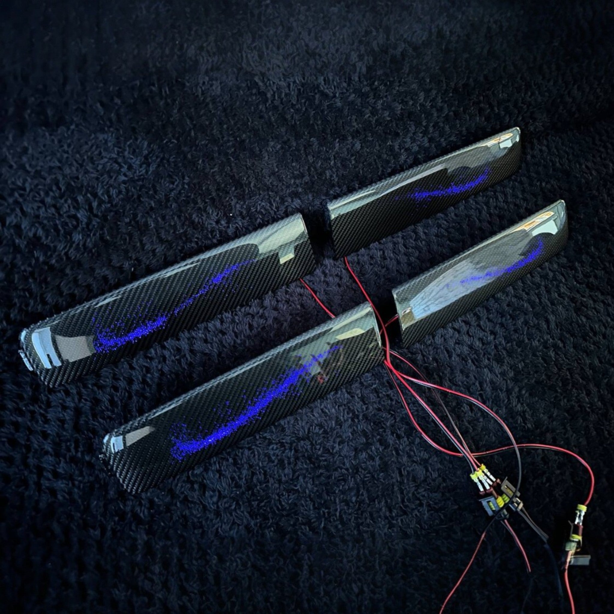 Carbon door panel decorative trim with LED illumination for Mercedes-Benz G-Wagon W463A - Custom Class