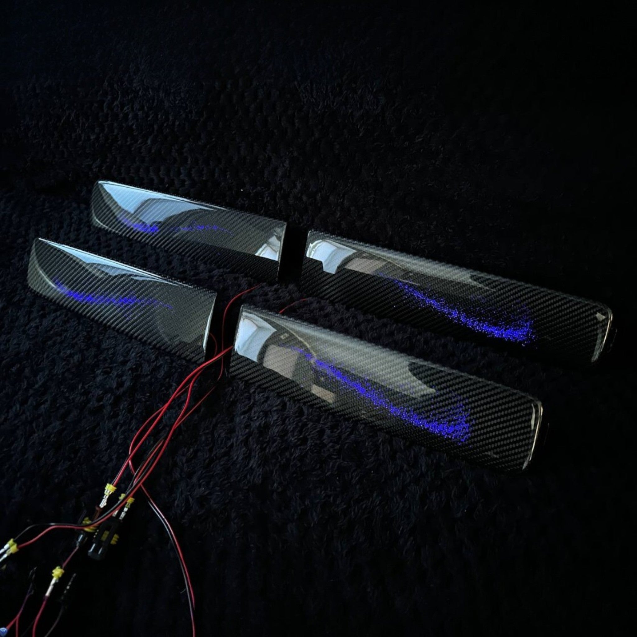 Carbon door panel decorative trim with LED illumination for Mercedes-Benz G-Wagon W463A - Custom Class