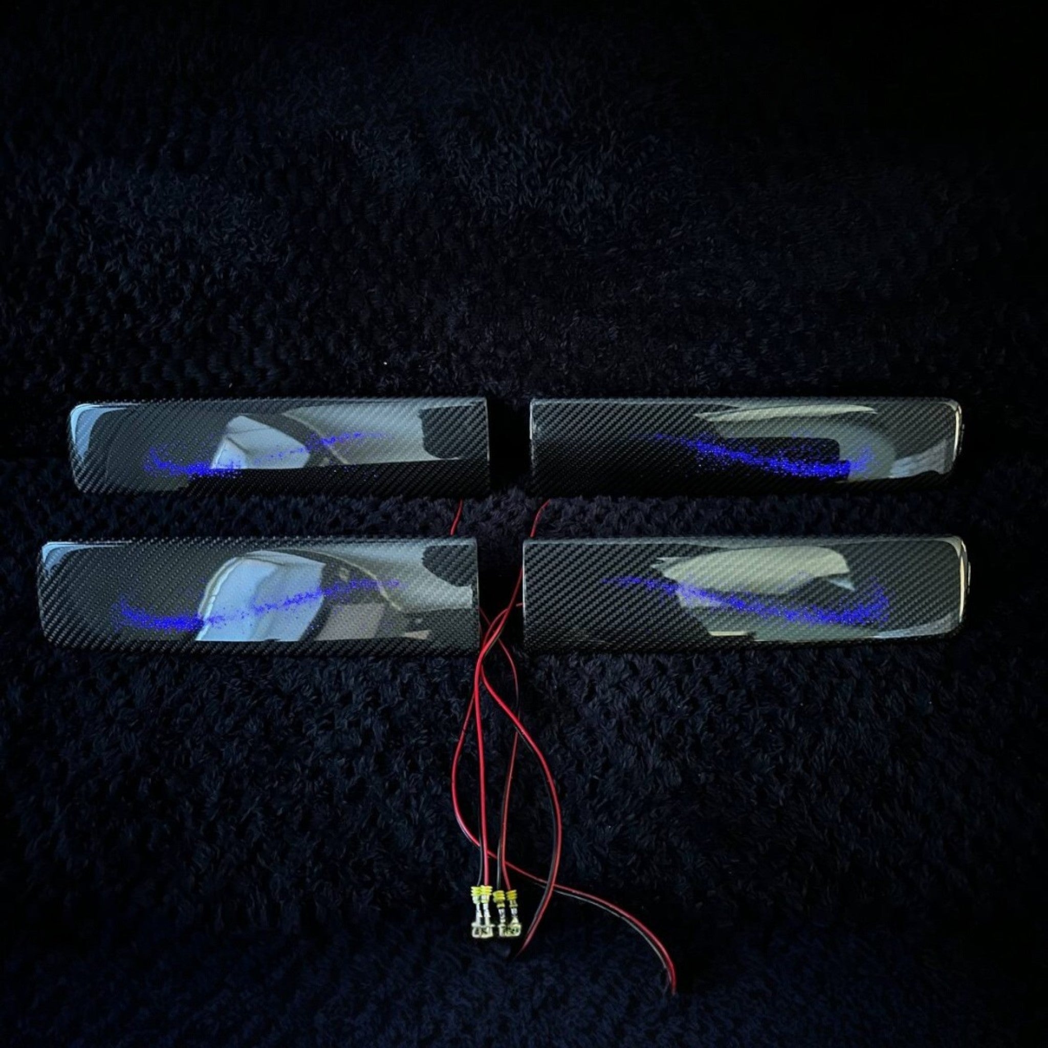 Carbon door panel decorative trim with LED illumination for Mercedes-Benz G-Wagon W463A - Custom Class