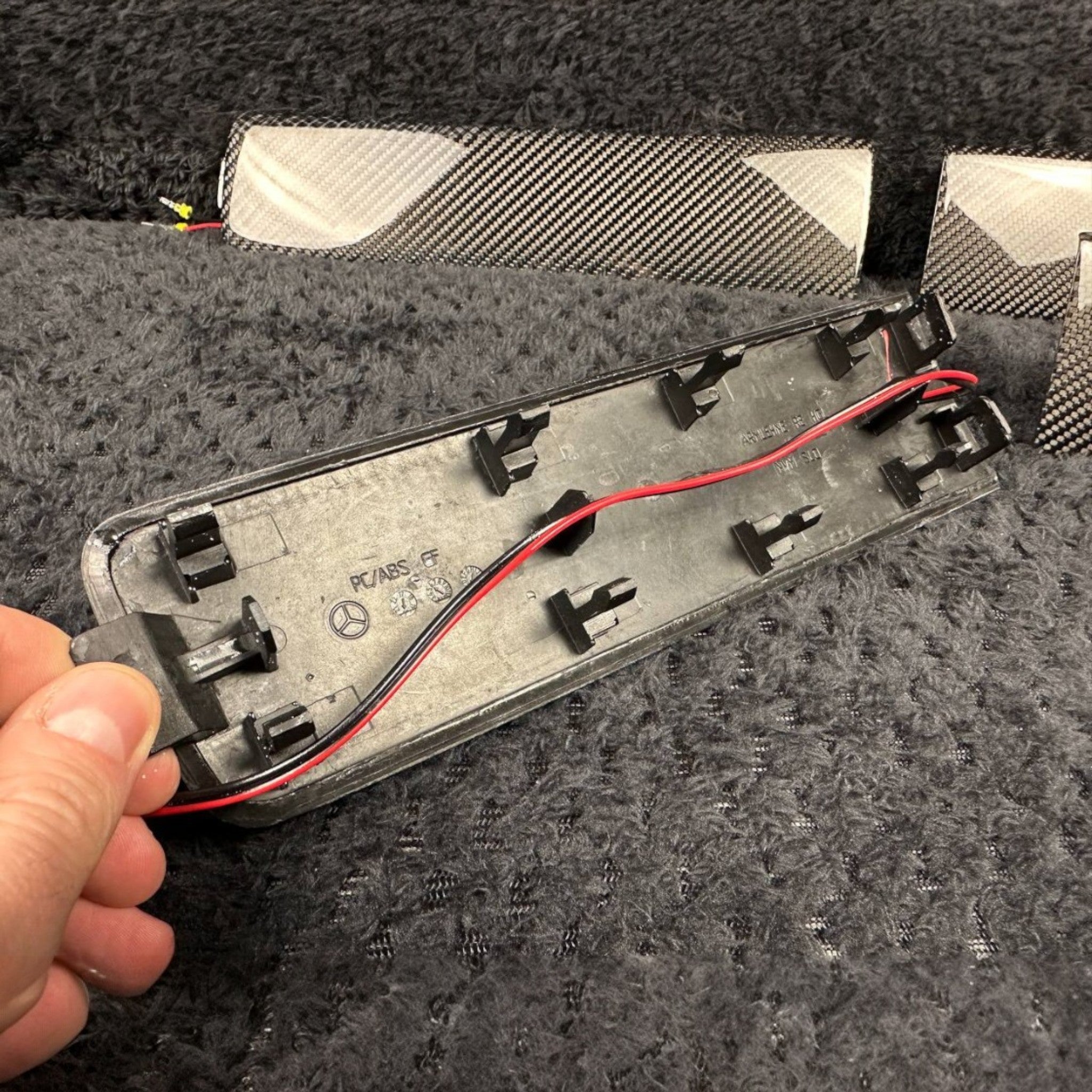 Carbon door panel decorative trim with LED illumination for Mercedes-Benz G-Wagon W463A - Custom Class