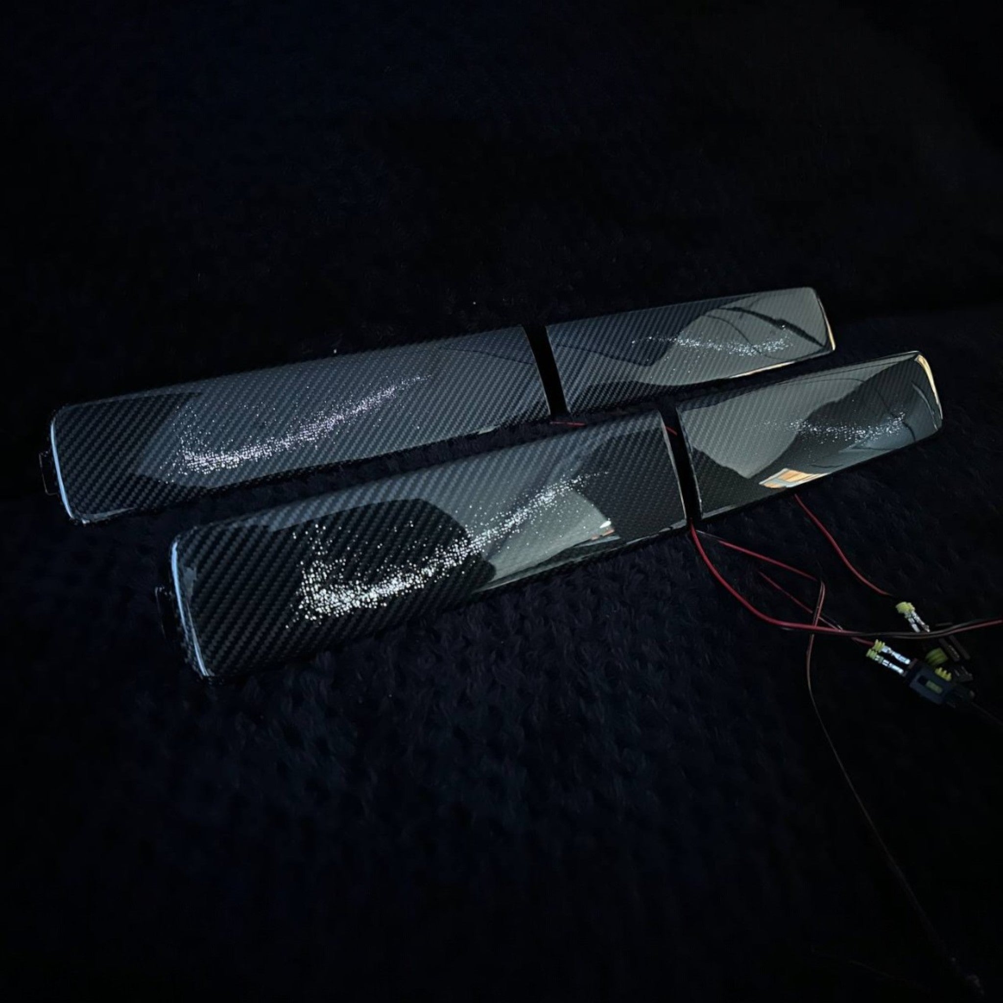 Carbon door panel decorative trim with LED illumination for Mercedes-Benz G-Wagon W463A - Custom Class