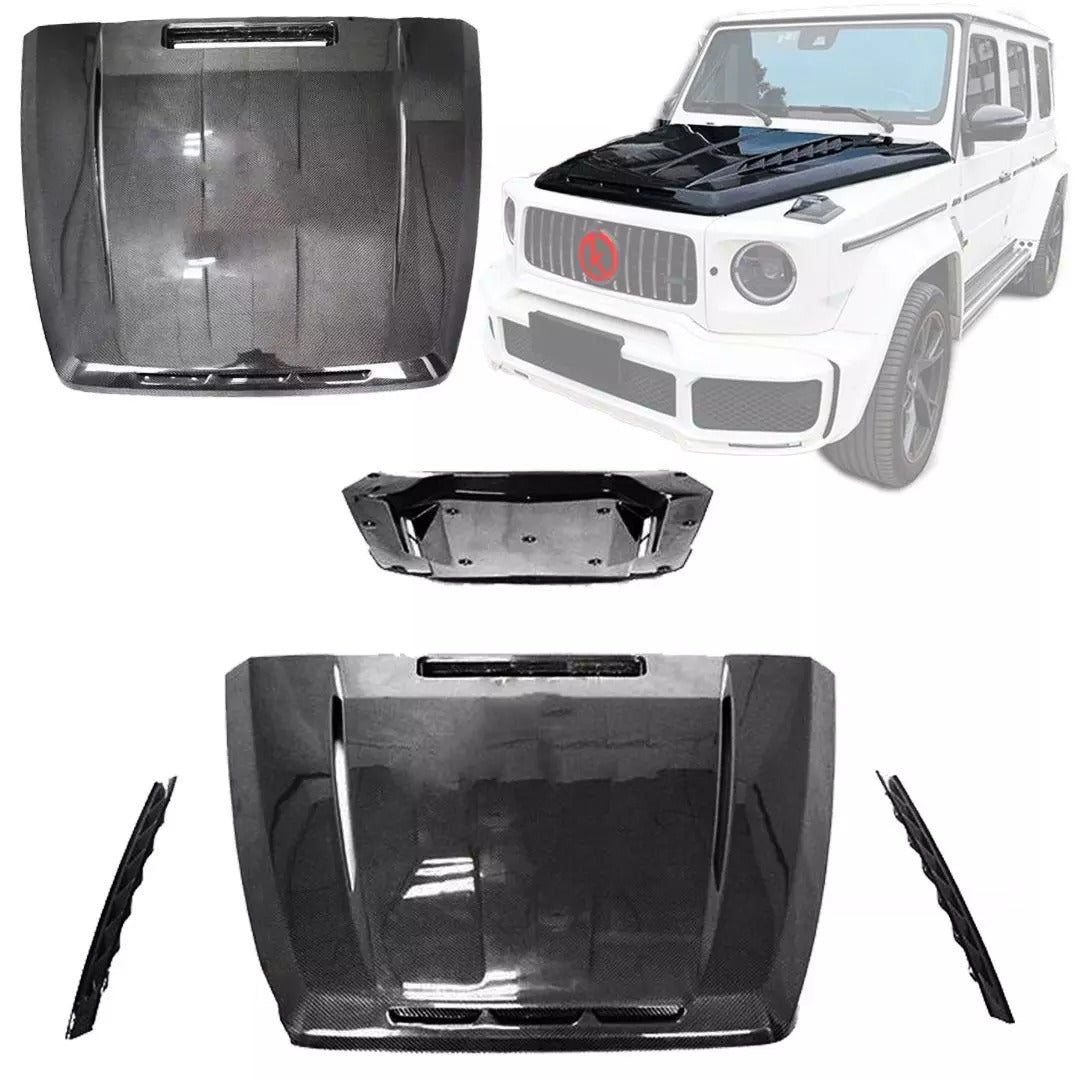 Carbon fiber hood bonnet with liner and ventilation grills for Mercedes-Benz W463A W464 G Wagon G63 G550 2018+ - Custom Class