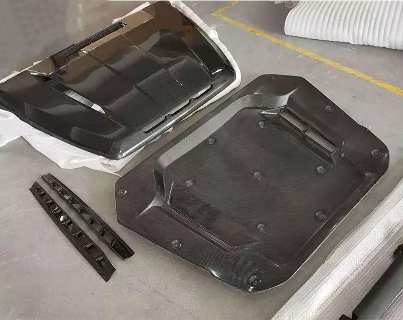 Carbon fiber hood bonnet with liner and ventilation grills for Mercedes-Benz W463A W464 G Wagon G63 G550 2018+ - Custom Class