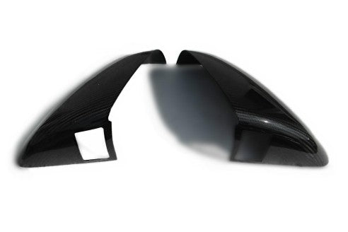 Carbon mirror covers 2-piece set for Bentley Bentayga 2015-2018, genuine carbon fiber with high-gloss finish.