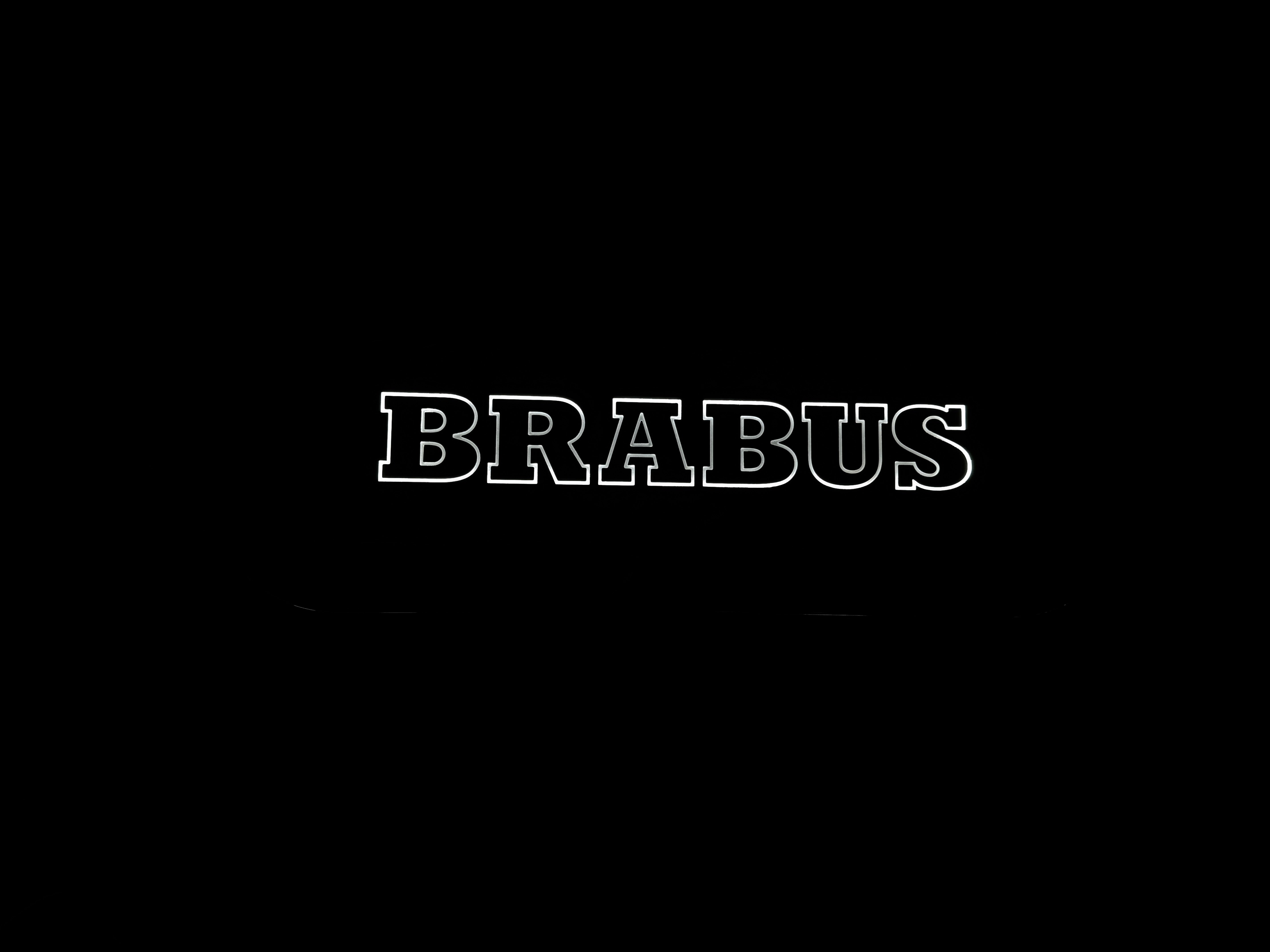 Carbon rear door attachment LED Brabus logo illuminated for Mercedes-Benz W463A W465 - Custom Class