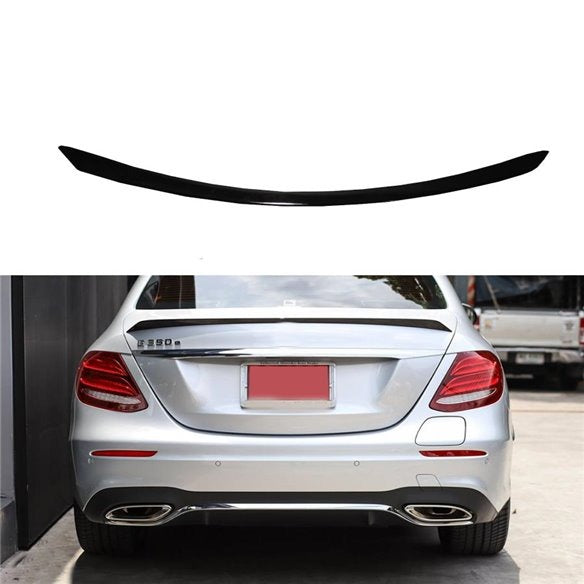 Carbon rear trunk spoiler for Mercedes-Benz E-Class W213 from Custom Class, crafted from genuine pure carbon for a sleek, sporty look.