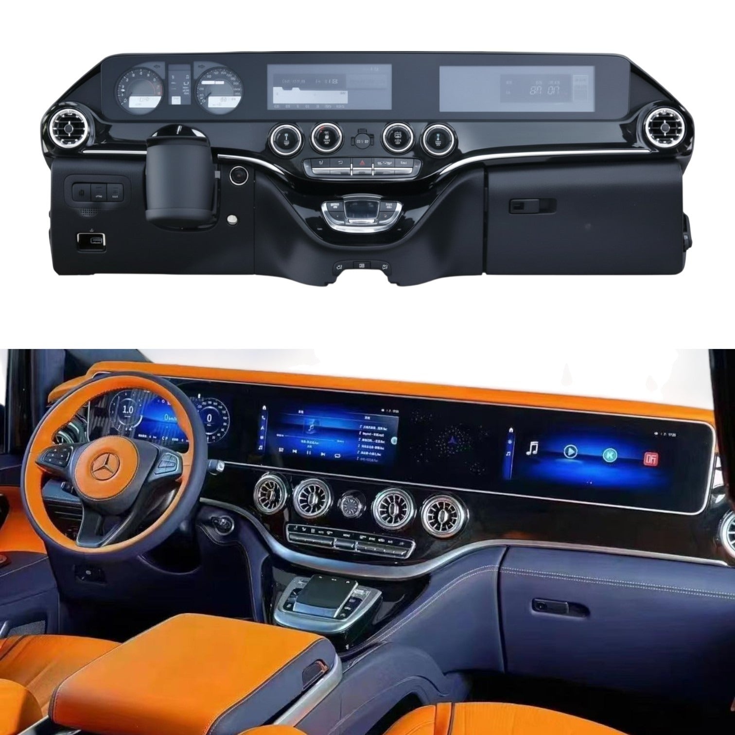 Dashboard (Instrument Panel) with Large Widescreen Display for Mercedes-Benz V-Class W447 (2016–2024)
