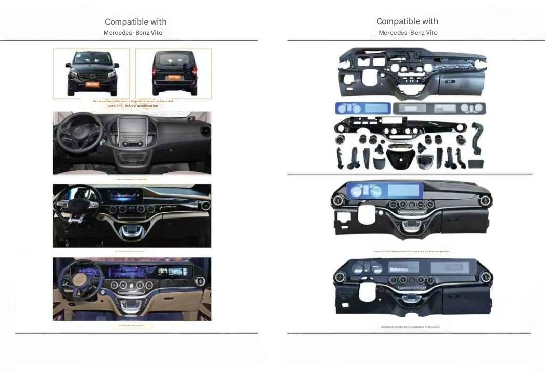 Dashboard (Instrument Panel) with Large Widescreen Display for Mercedes-Benz V-Class W447 (2016–2024)