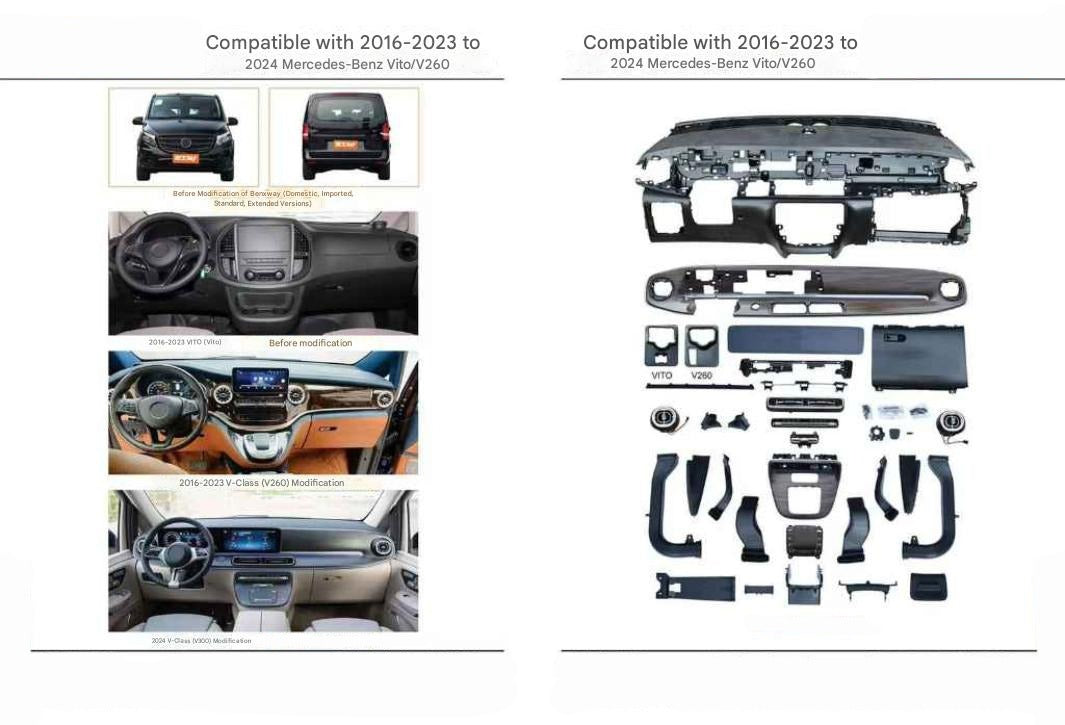 Dashboard (Instrument Panel) with Small Monitor for Mercedes-Benz V-Class W447 (2016–2024)