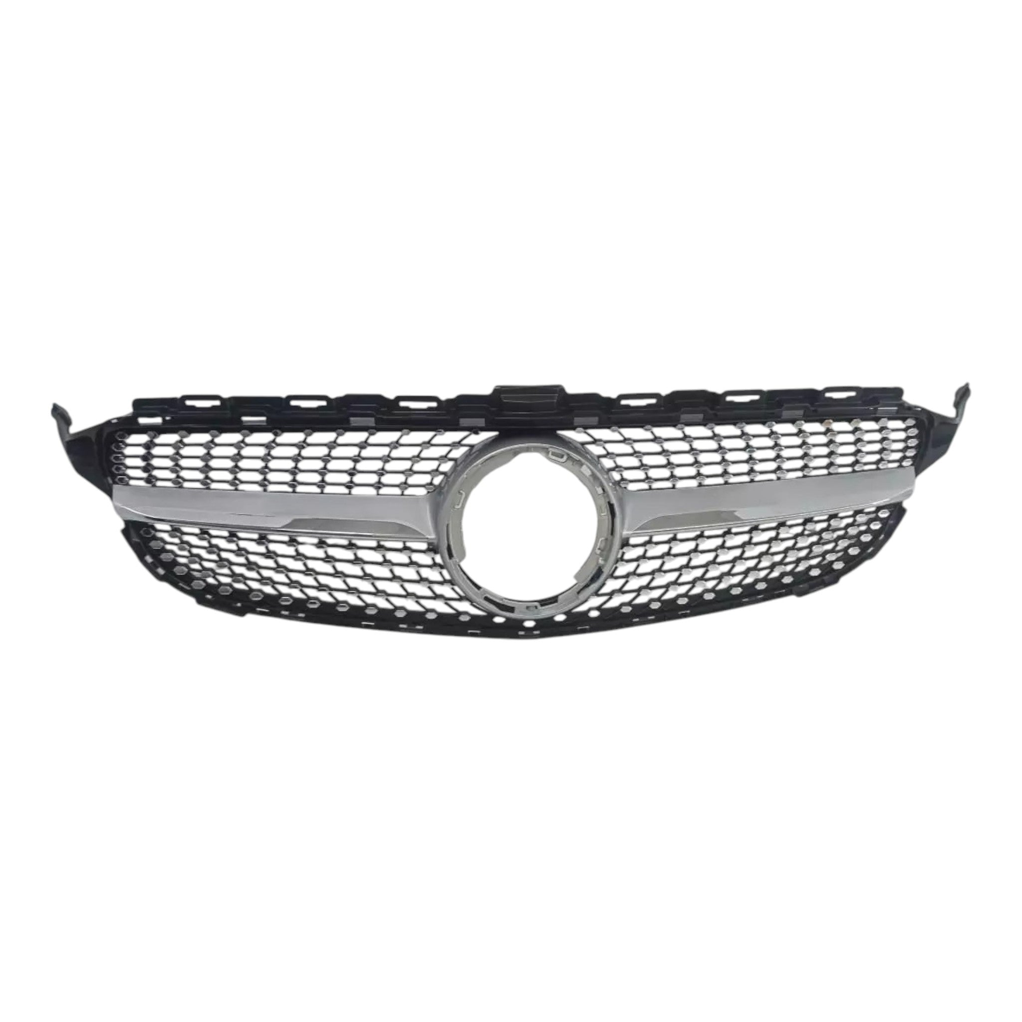 Diamond Silver Front Radiator Grille (No Camera) for Mercedes C-Class W205 2018-2021 - Custom Class