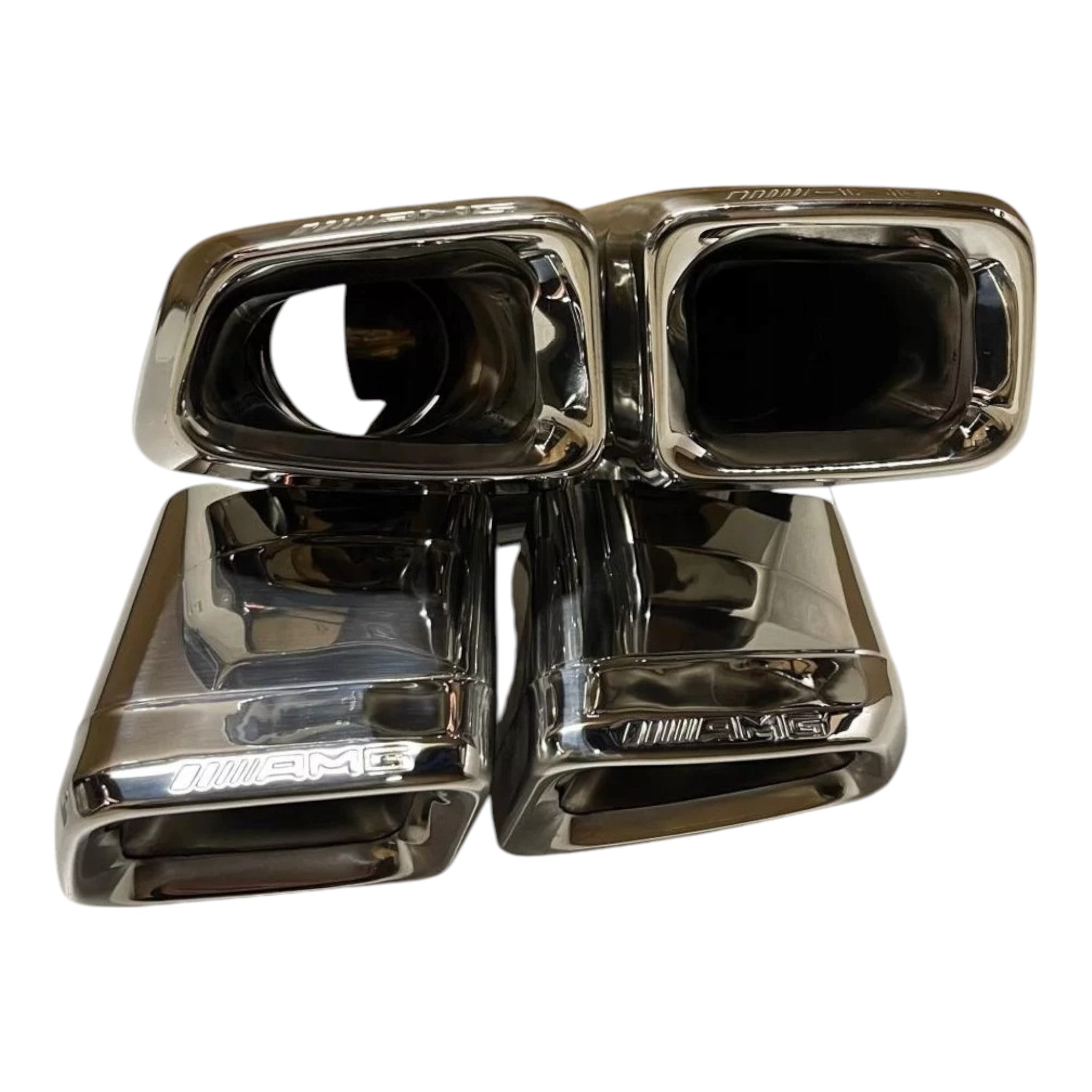 Exhaust tips AMG style chrome, Y-type for Mercedes E-Class W212 2009-2016 - Custom Class