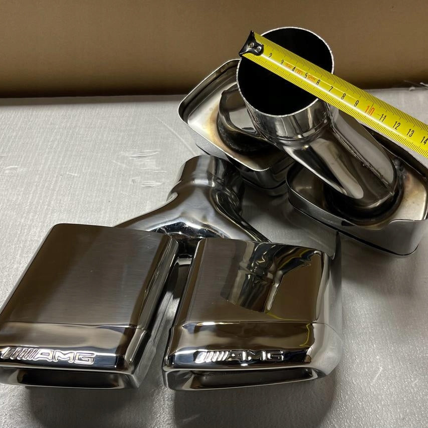 Exhaust tips AMG style chrome, Y-type for Mercedes E-Class W212 2009-2016 - Custom Class
