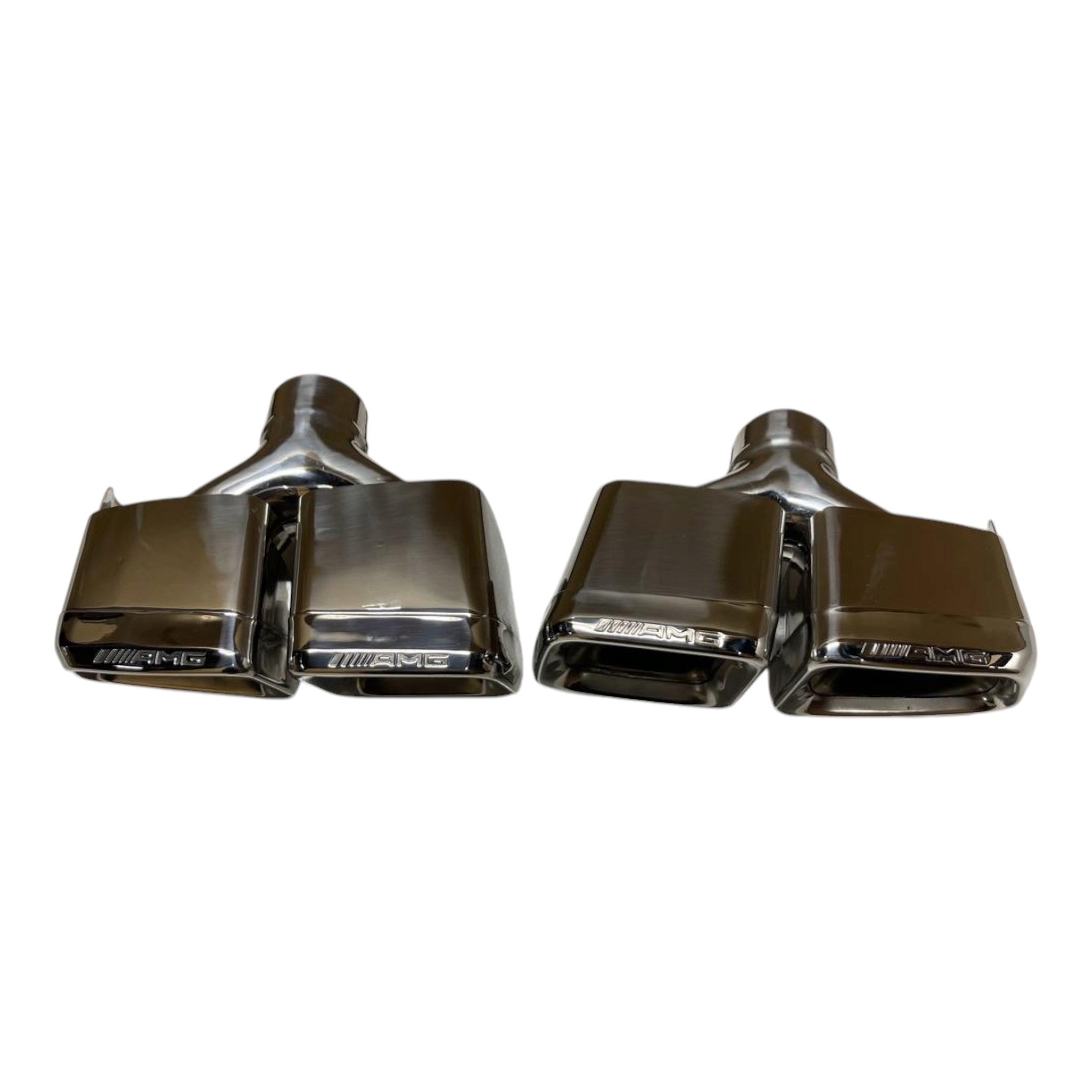 Exhaust tips AMG Style Chrome Y-Type for Mercedes E-Class W212 (2009-2016) by Custom Class.