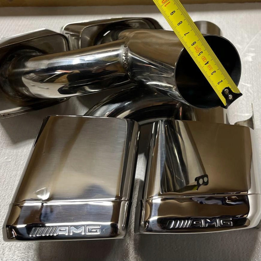 Exhaust tips AMG Style Chrome for Mercedes E-Class W212 (2009-2016) by Custom Class.