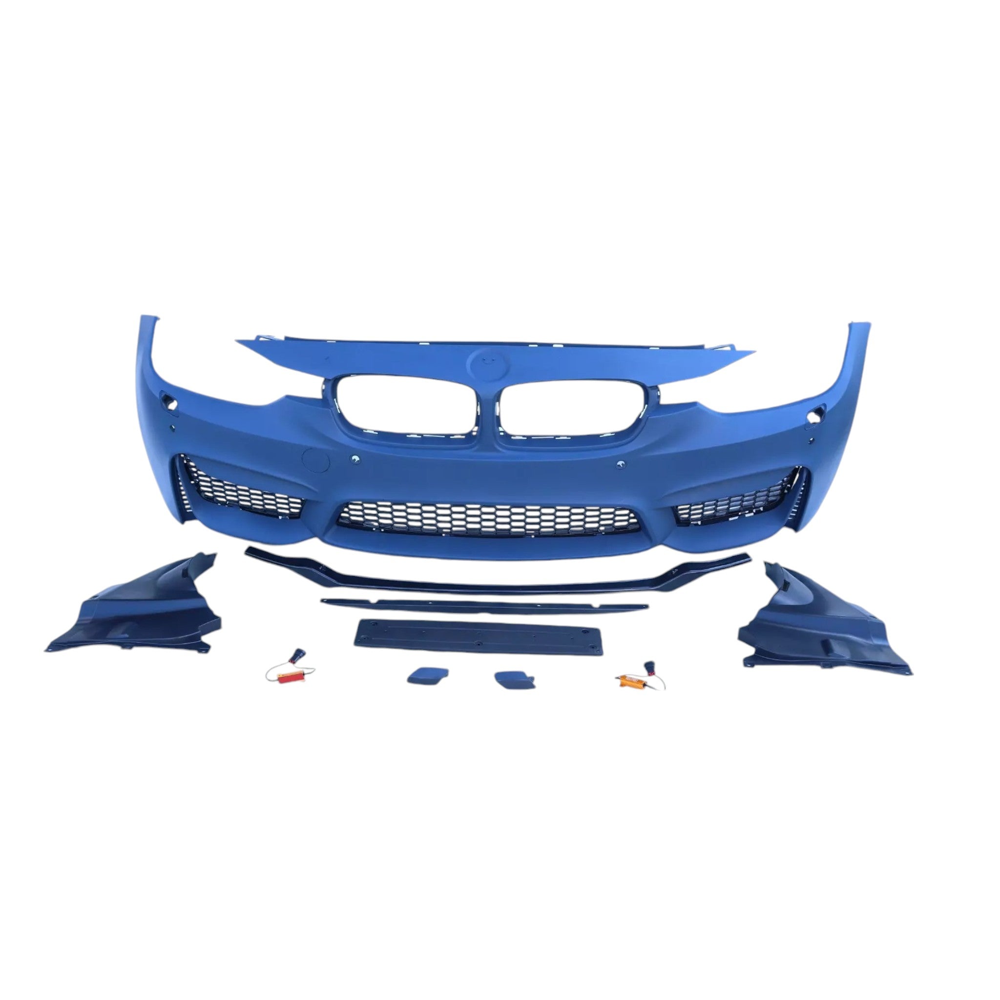 Unpainted M3 style front bumper for BMW F30/F31 from Custom Class, offering a bold and sporty upgrade.