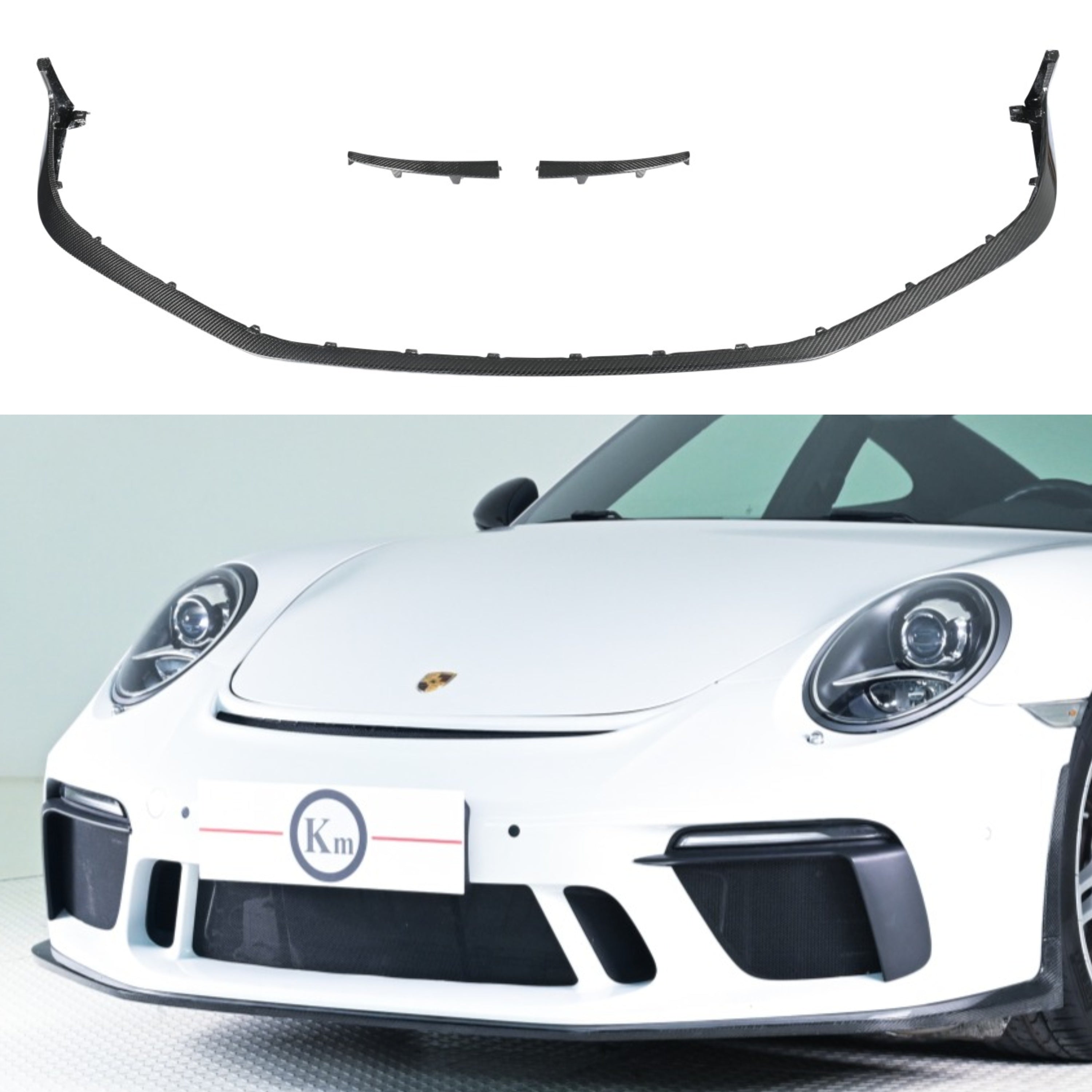 Carbon Fiber Front Lip Spoiler Diffuser for Porsche 911 991 2012-2019