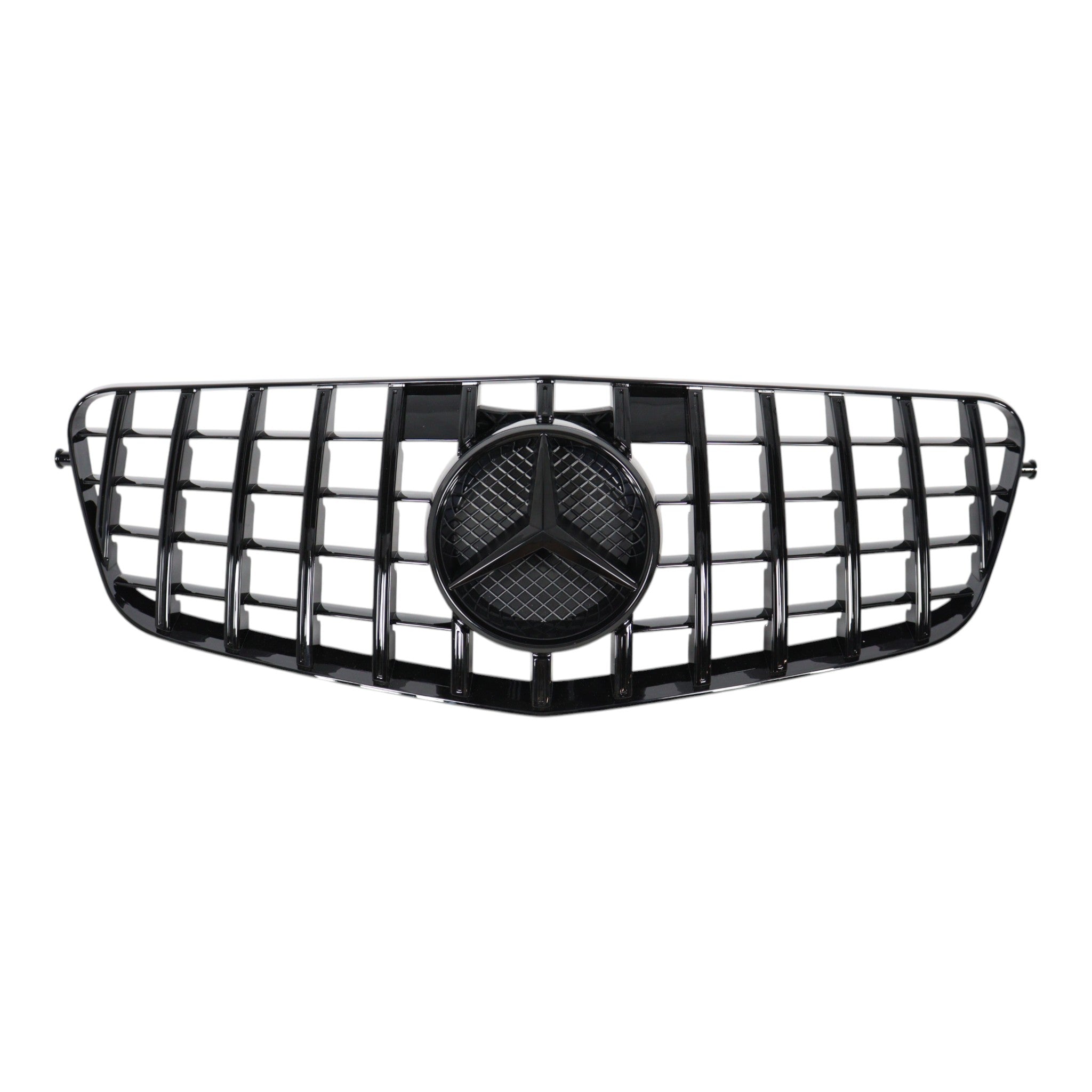 GT All Black front grill for Mercedes E-Class W212 (2009-2013) from Custom Class, crafted from durable ABS plastic for a modern upgrade.