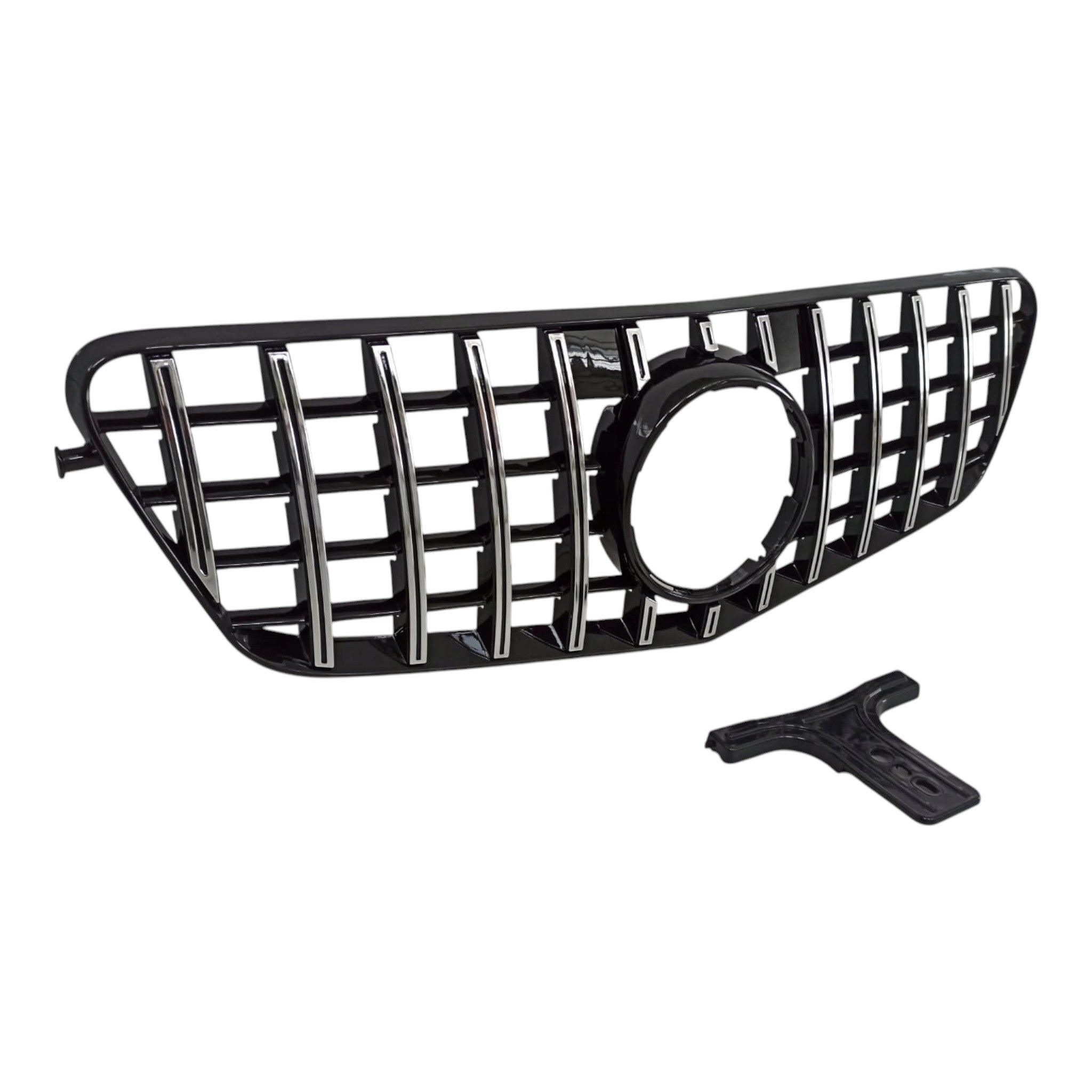 GT black chrome front grill for Mercedes E-Class W212 2009-2013 from Custom Class, designed for a sleek and sporty upgrade.