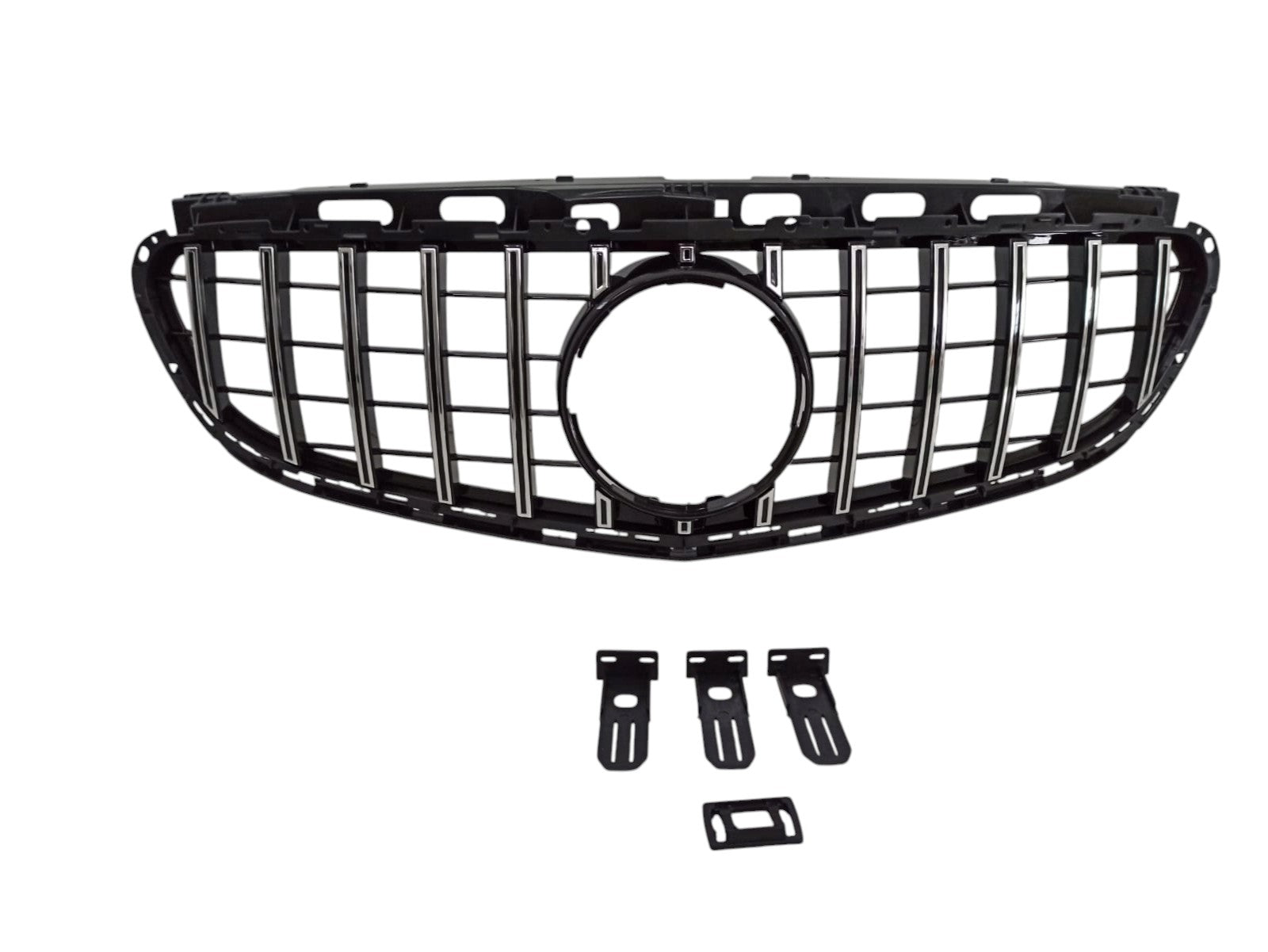 Front Grill GT chrome black (no camera) for Mercedes E-Class W212 2014-2016 - Custom Class