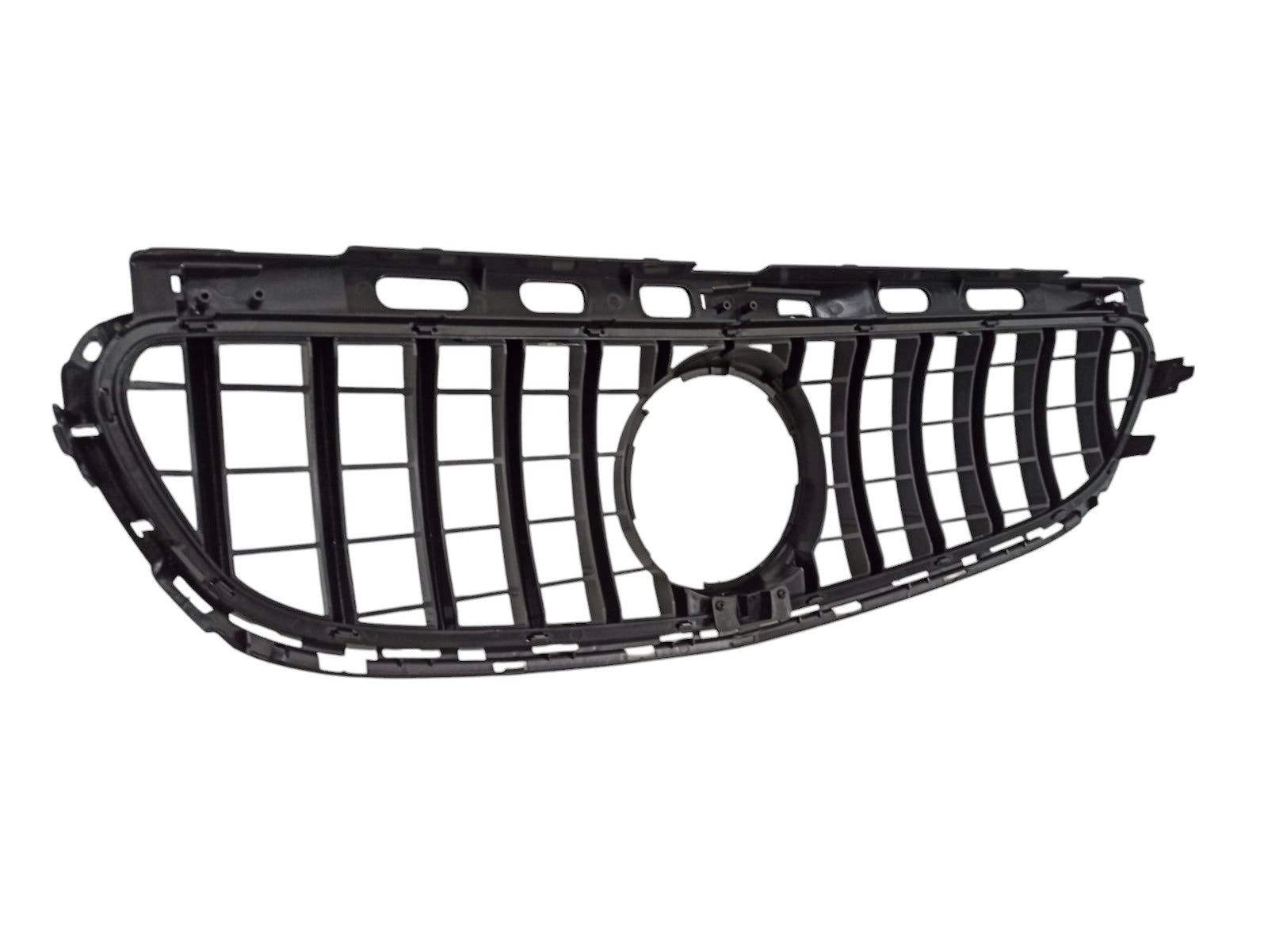 GT Chrome Black front grill (no camera) for Mercedes E-Class W212 (2014-2016) from Custom Class, offering sleek and sporty styling.